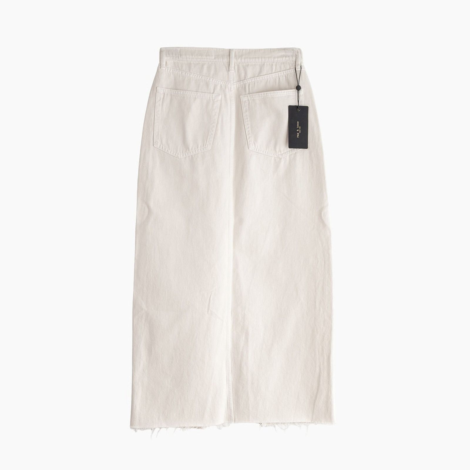 Rag & Bone NWT Rag & Bone Avery Denim Maxi Skirt Front Slit Ecru Sz 25 Size 25" / US 0 / IT 36 - 3 Thumbnail