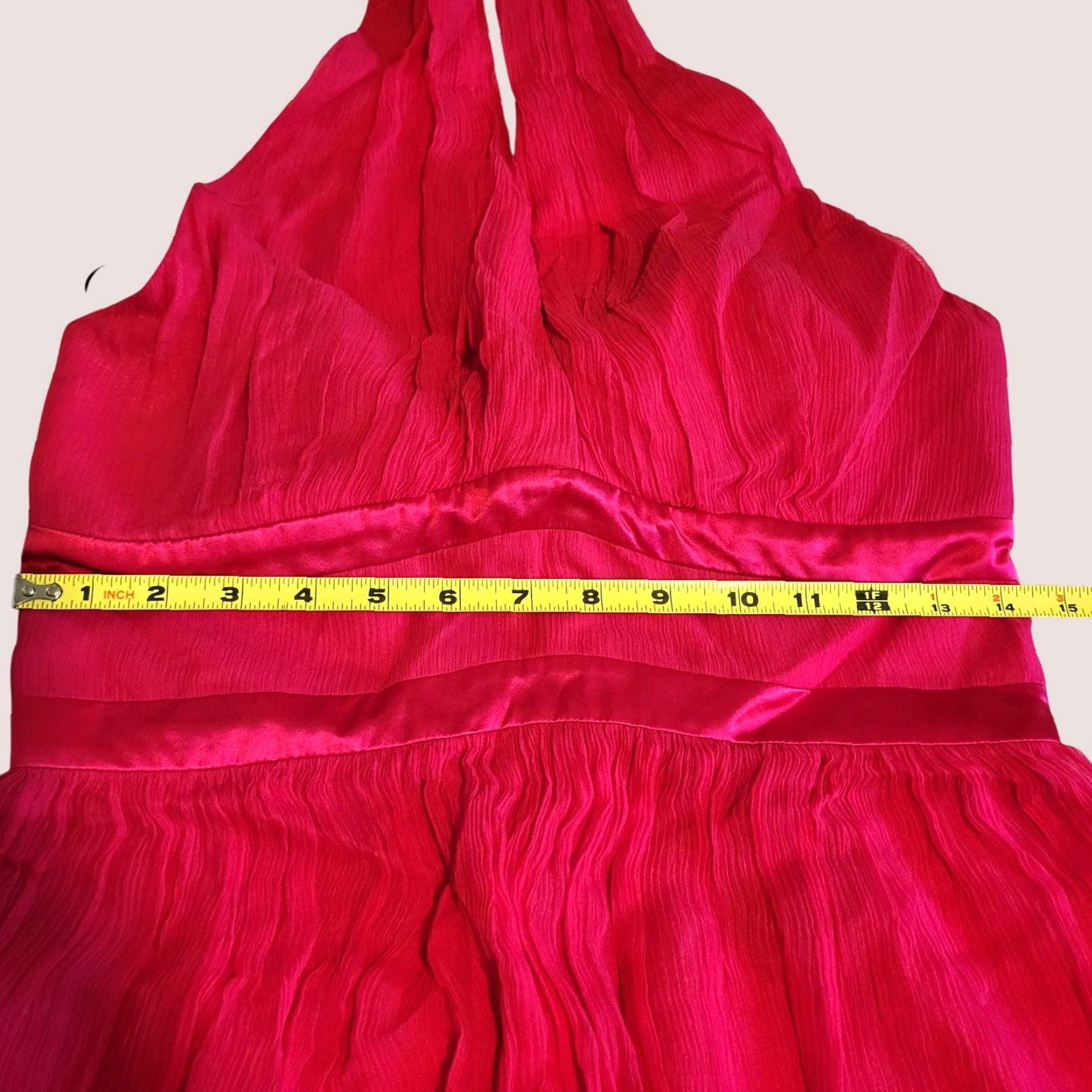 MAGGY LONDON Maggy London Womens Halter Silk Dress Size 6 Fuchsia Pink Dress Sundress Sleeveless Zip Lined Knee Length Silk Europe? (Note: corrected) Size M / US 6-8 / IT 42-44 - 6 Thumbnail