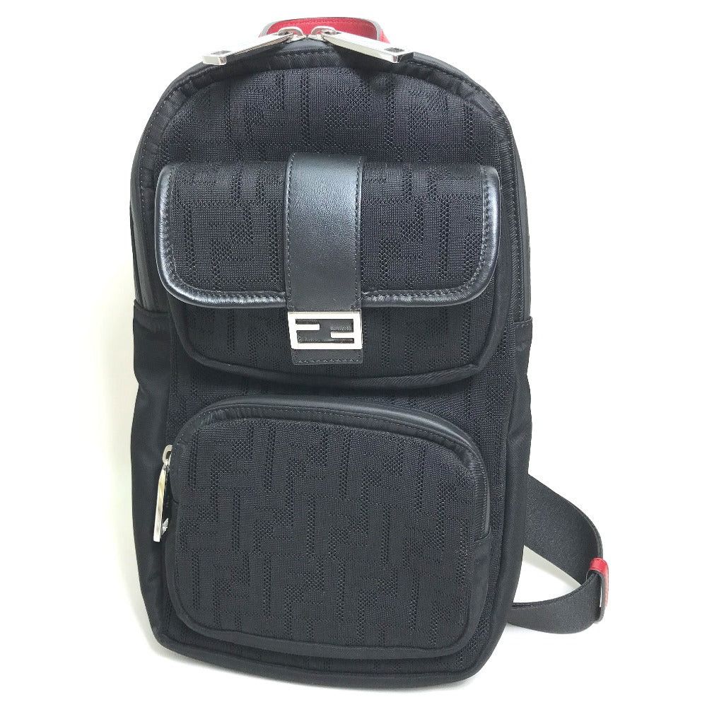 Fendi Fendi 7Vz049 Belt Bag Zukka Ff Pattern Briefcase Cross Body Shoulder Fabric/Leather Men Nero Black/Red Size ONE SIZE - 1 Thumbnail
