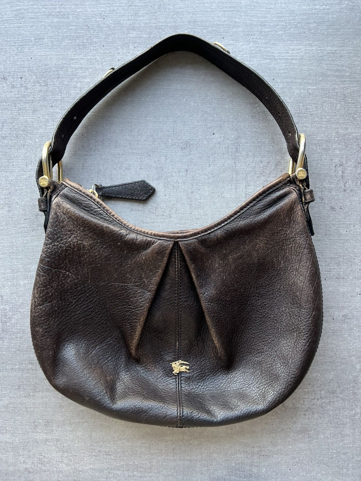 image of Vintage Full Leather Burberry Bag in Brown, Women's