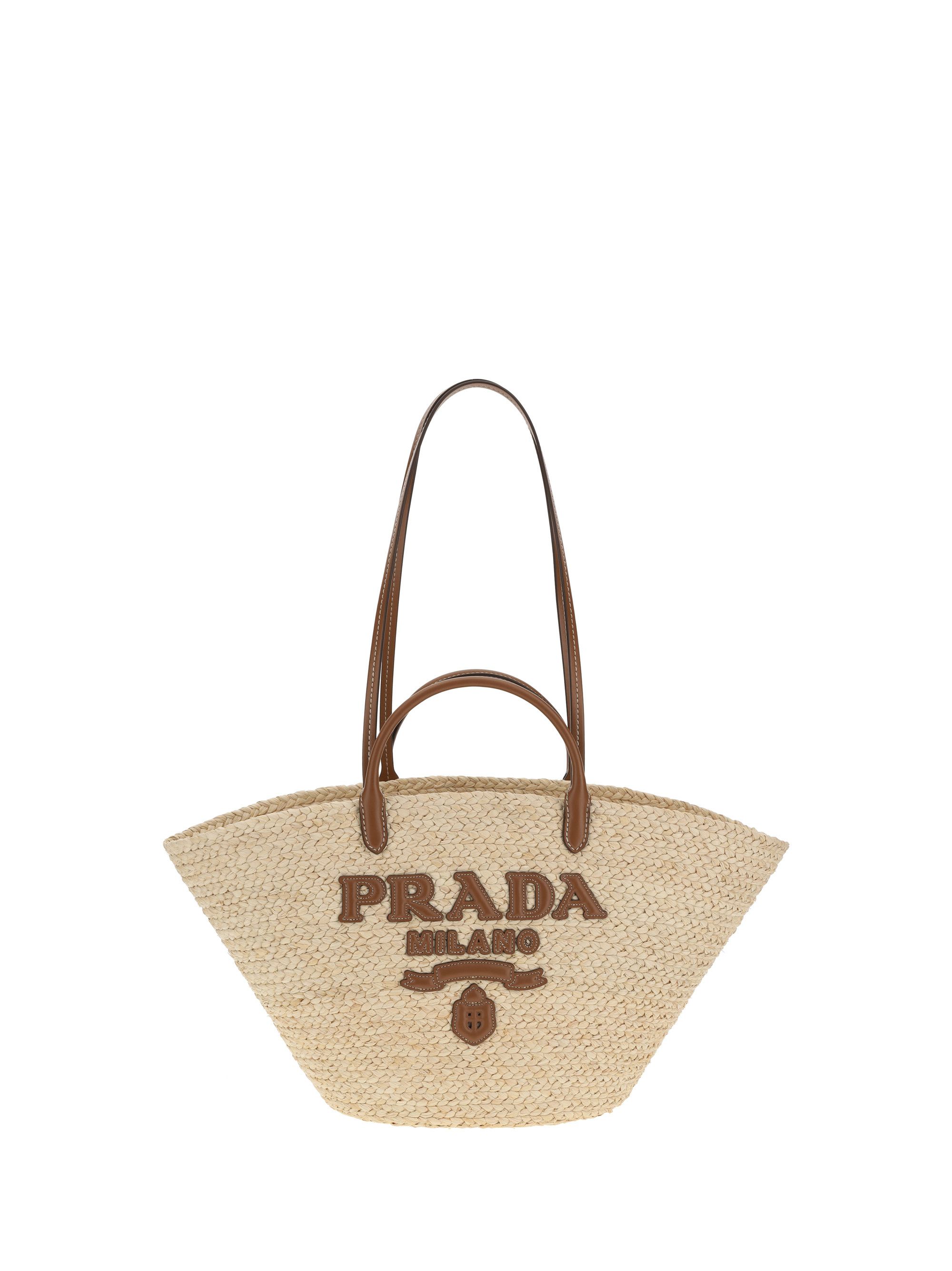 Prada Raffia Tote Bag, Women's