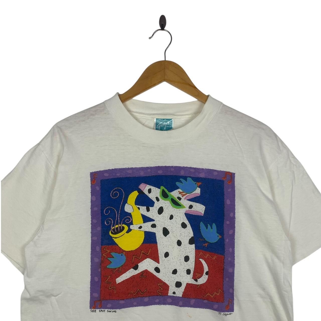 Vintage Vintage 90’ SEE SPOT SWING Nancy Coffelt Artist Tee Shirt Size US L / EU 52-54 / 3 - 2 Thumbnail
