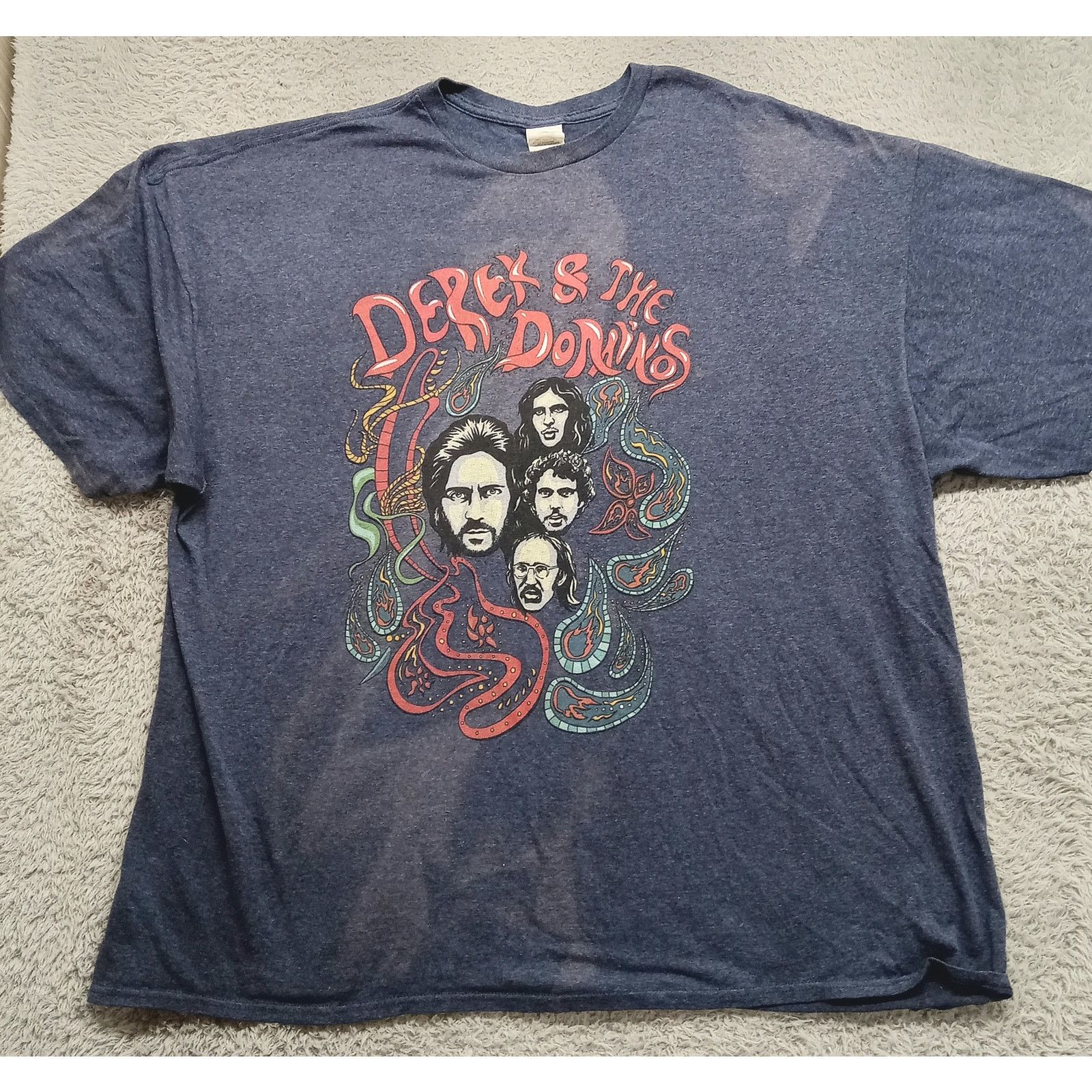 & Other Stories Derek & The Dominos T-Shirt 3XL Men's Rock Tee 70s Band Blue Size US L / EU 52-54 / 3 - 1 Thumbnail