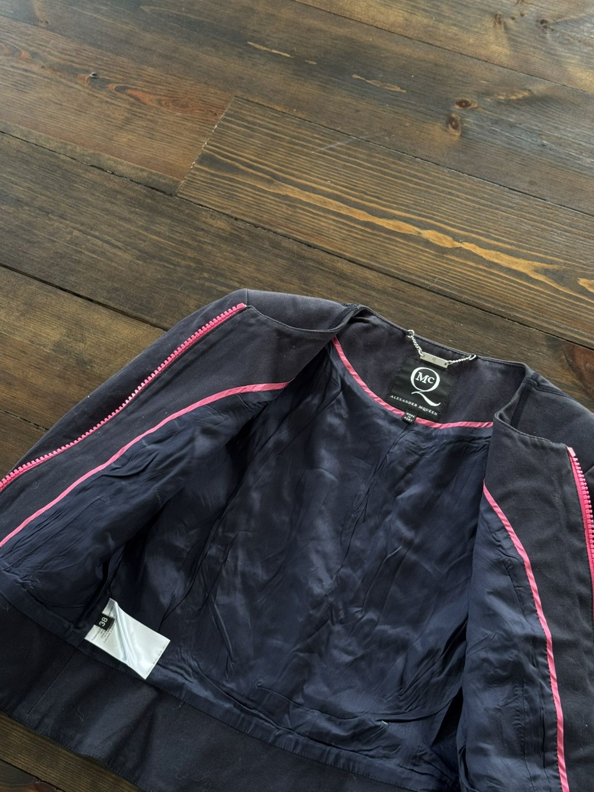 Alexander McQueen 00s Alexander Mcqueen Avant Garde Zip Up Blazer Jacket Size XS / US 0-2 / IT 36-38 - 8 Thumbnail