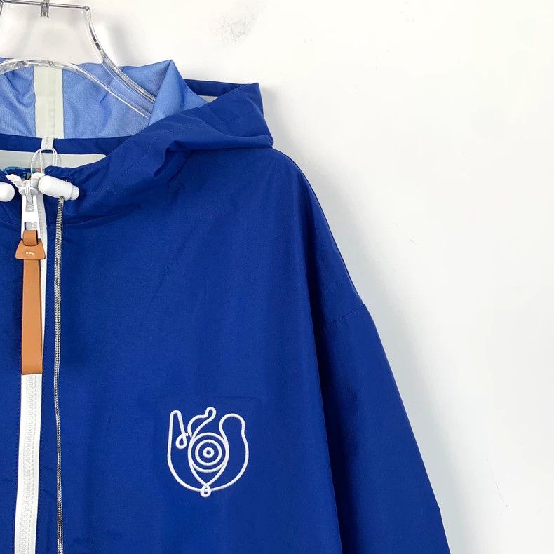Loewe Loewe Blue hooded zipper waistcoat windbreaker coat Size L / US 10 / IT 46 - 3 Thumbnail