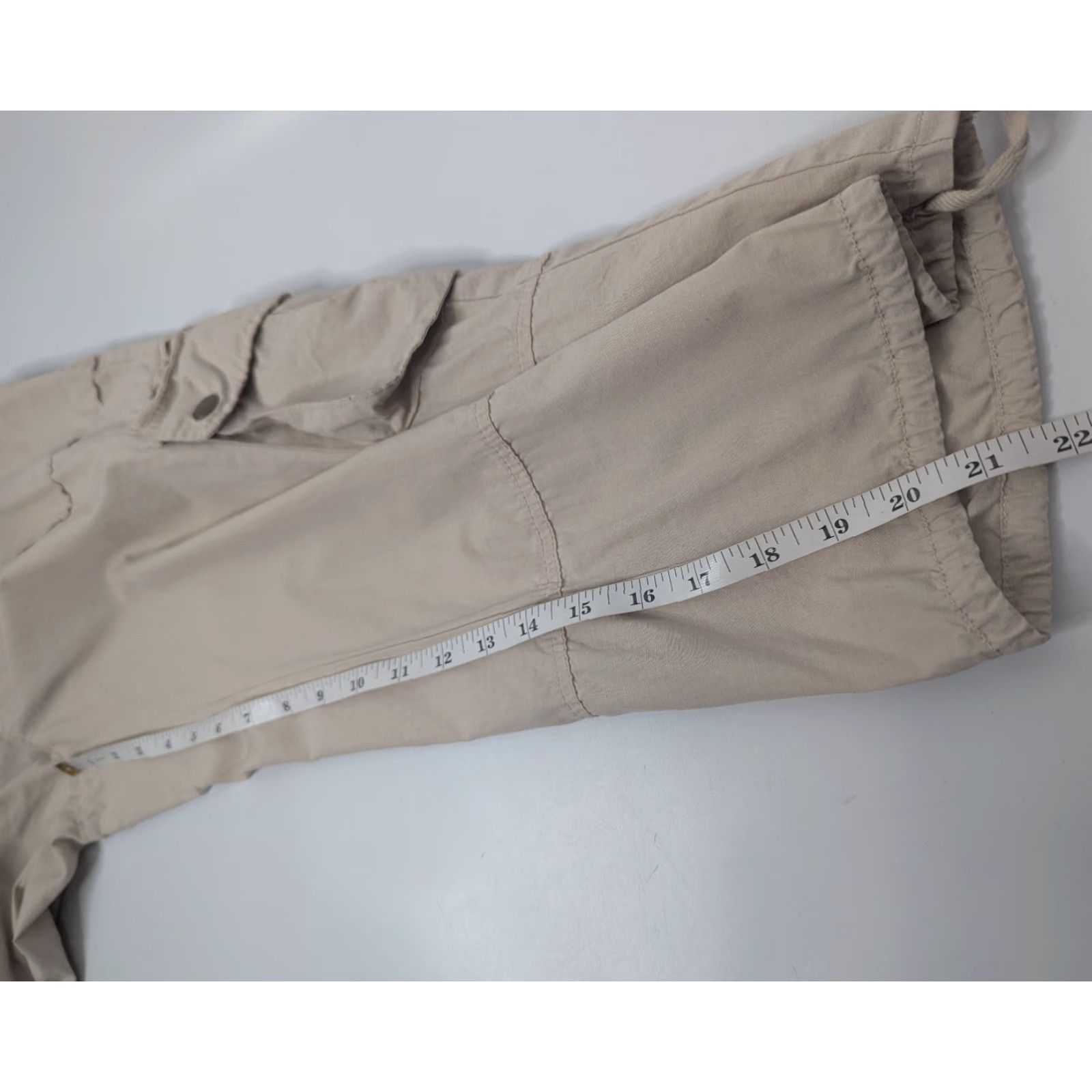 Joie Joie Women's 8 Cropped Pants Beige Cotton Ripstop Khaki Cargo Capri Outdoors Shirt? Size 30" / US 8 / IT 44 - 5 Thumbnail