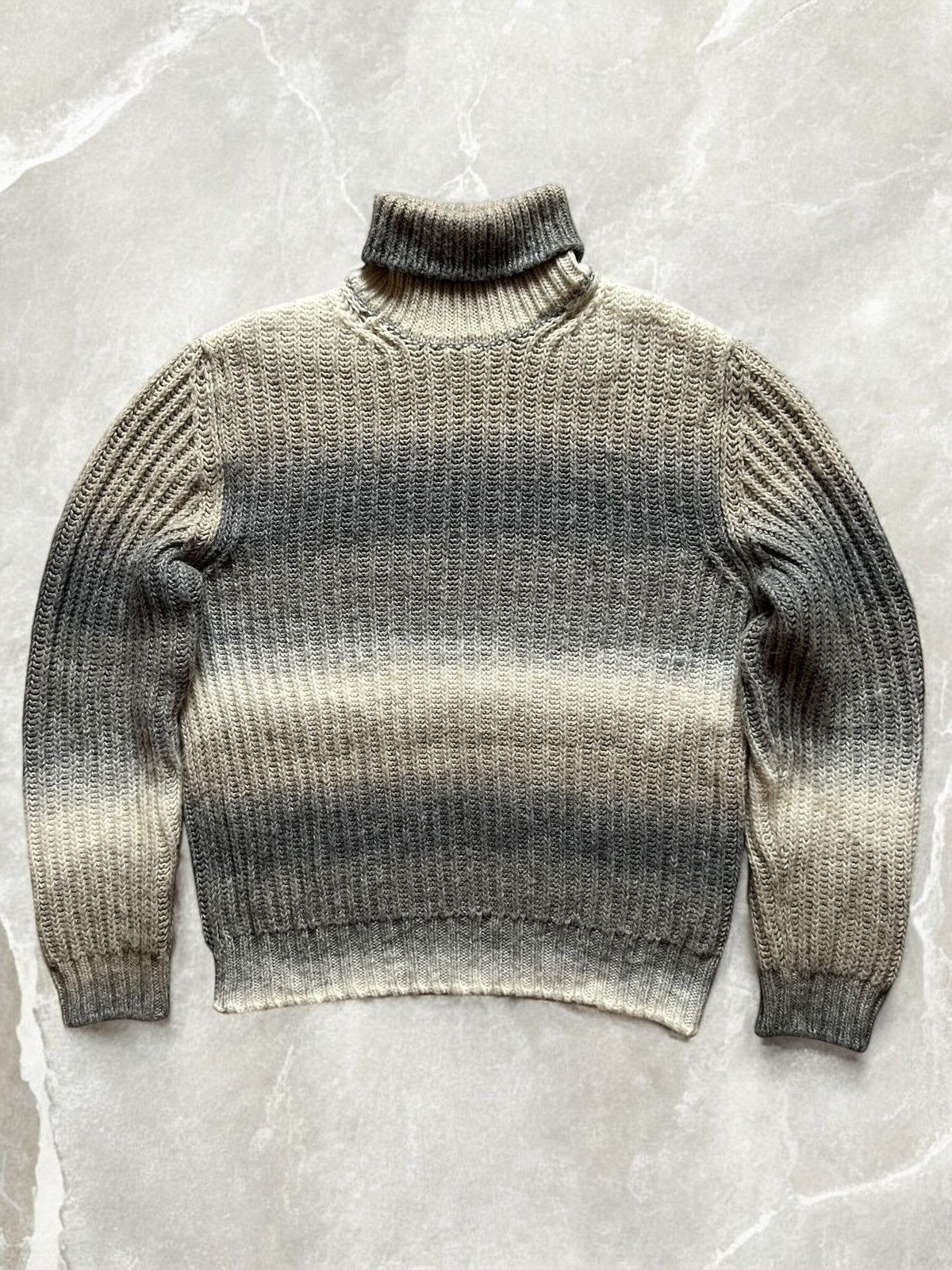 Baldessarini × Vintage BALDESSARINI HEAVY KNIT WOOL Sweater turtleneck multicolour Size US L / EU 52-54 / 3 - 1 Thumbnail