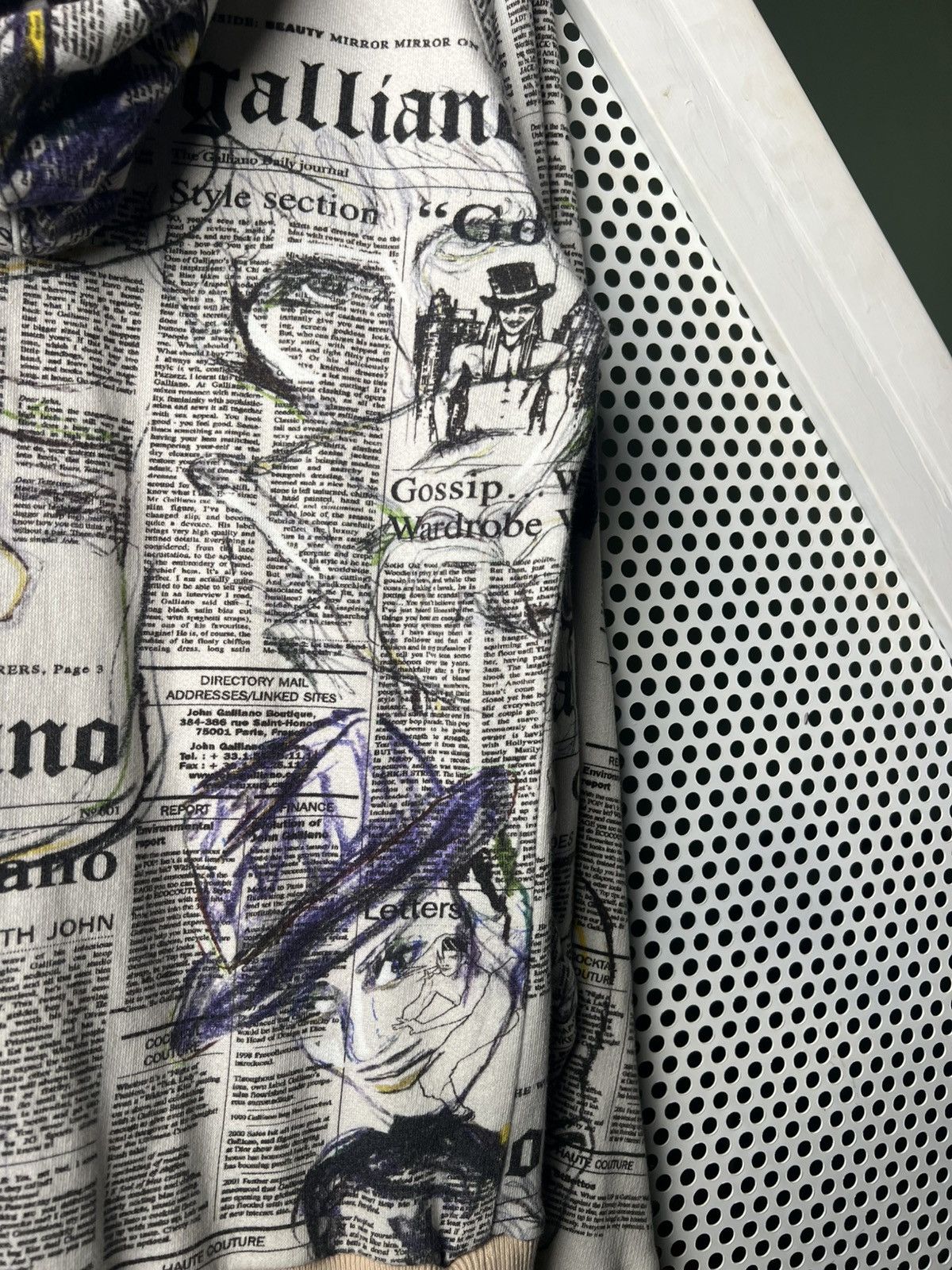 John Galliano 2010 John Galliano Gazette Newspaper Print Zip Hoodie Size US M / EU 48-50 / 2 - 6 Thumbnail