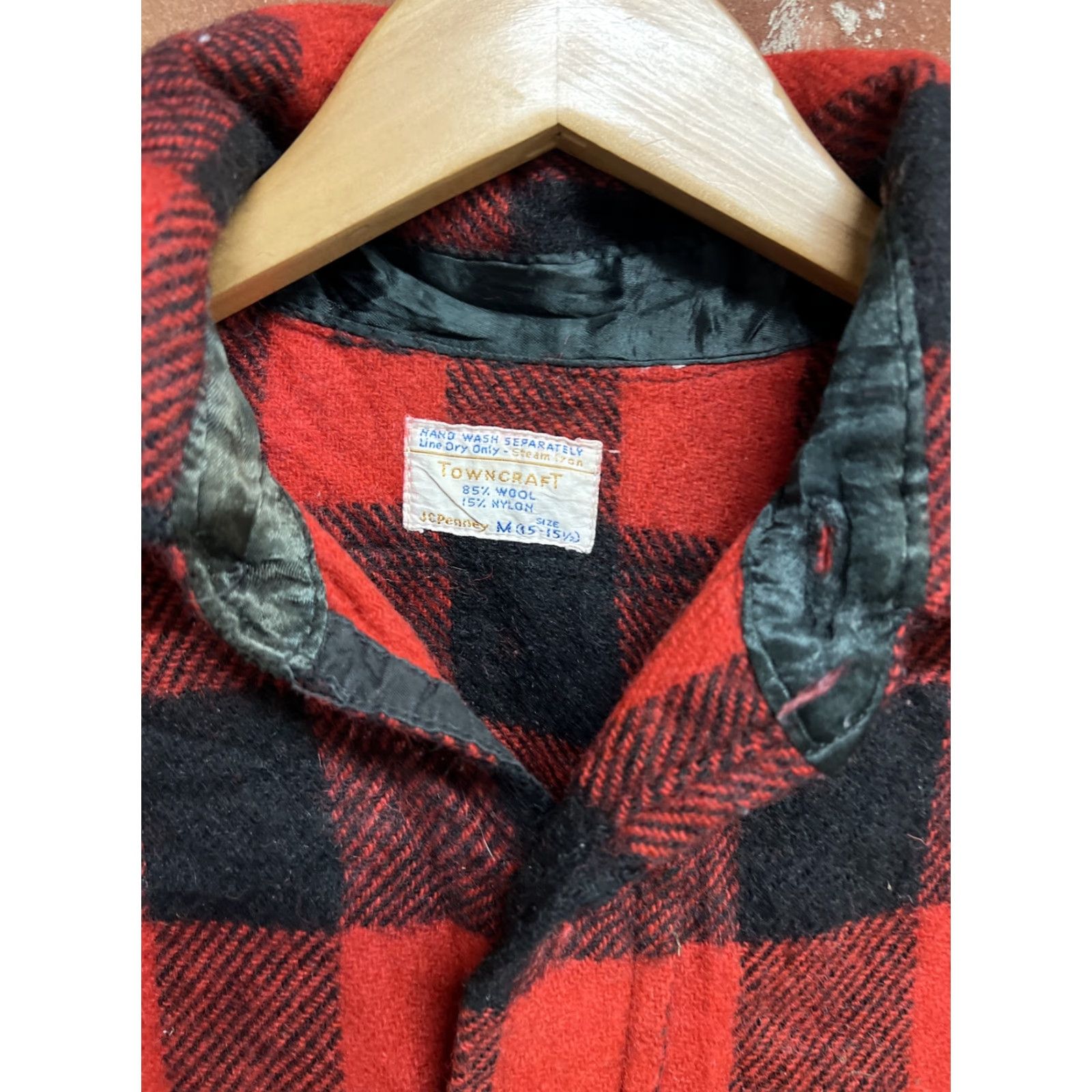 Vintage VINTAGE TownCraft Shirt Men M Red Buffalo Plaid Flannel Wool Button-Up 60s Size US M / EU 48-50 / 2 - 2 Thumbnail