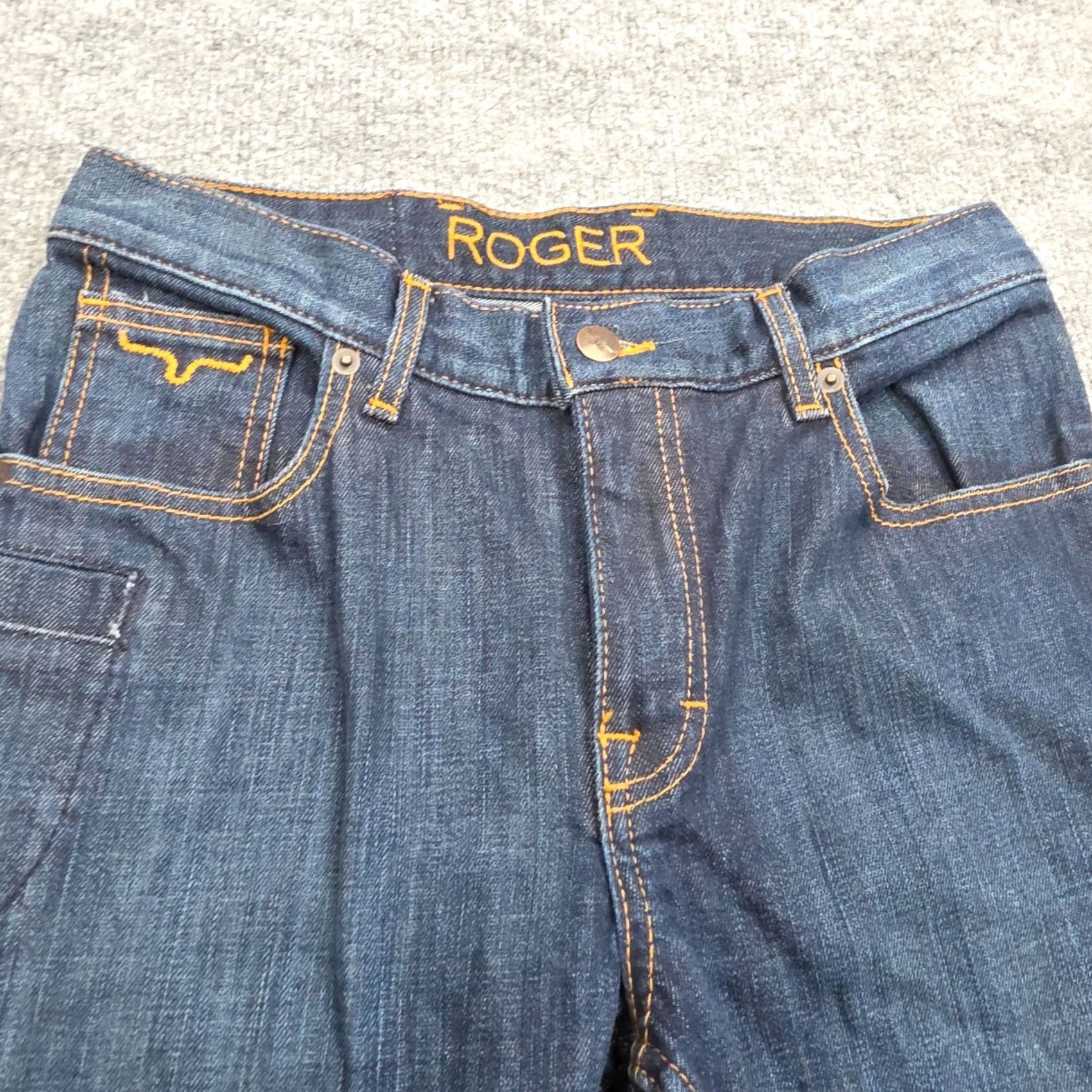 Vintage Kimes Ranch Jeans ROGER Bootcut Western USA Blue Men's 28 x 32 Slim Fit Size US 28 / EU 44 - 6 Thumbnail