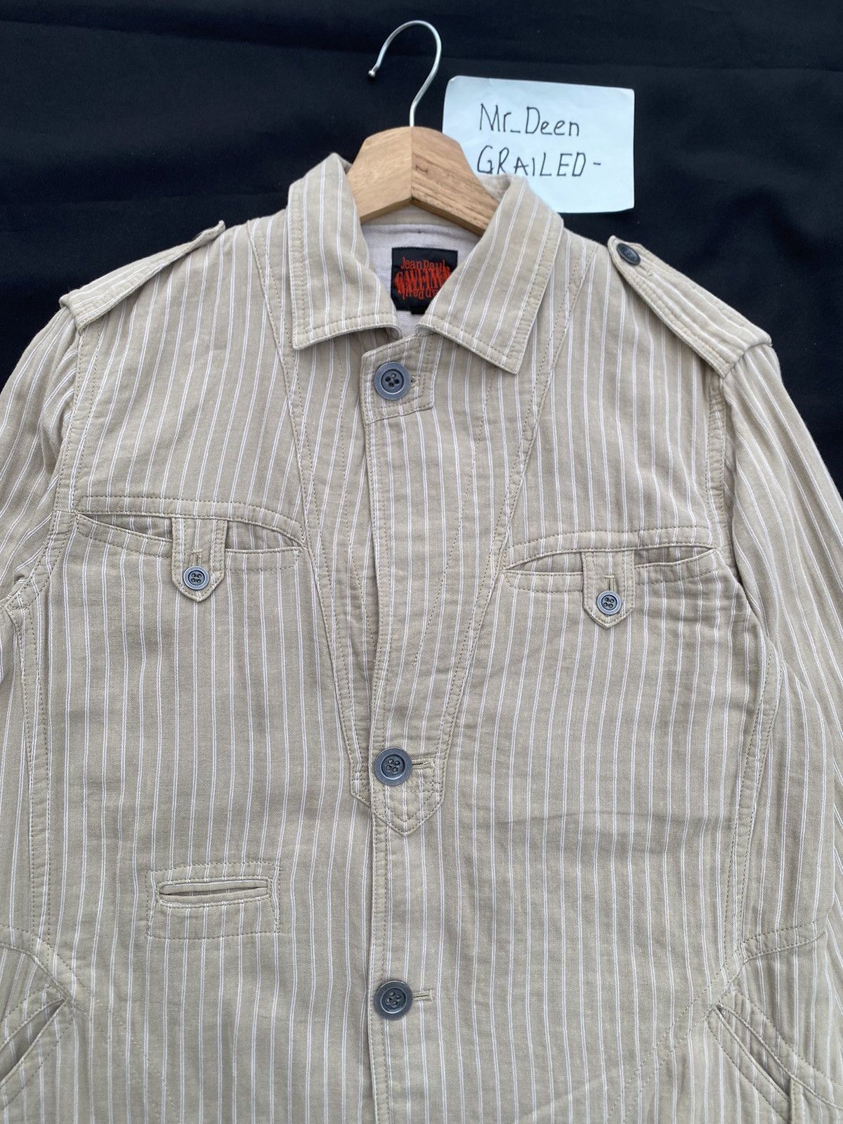Jean Paul Gaultier Rare Vintage Jean Paul Gaultier JPG Stripes Cotton Jacket Size US M / EU 48-50 / 2 - 1 Thumbnail