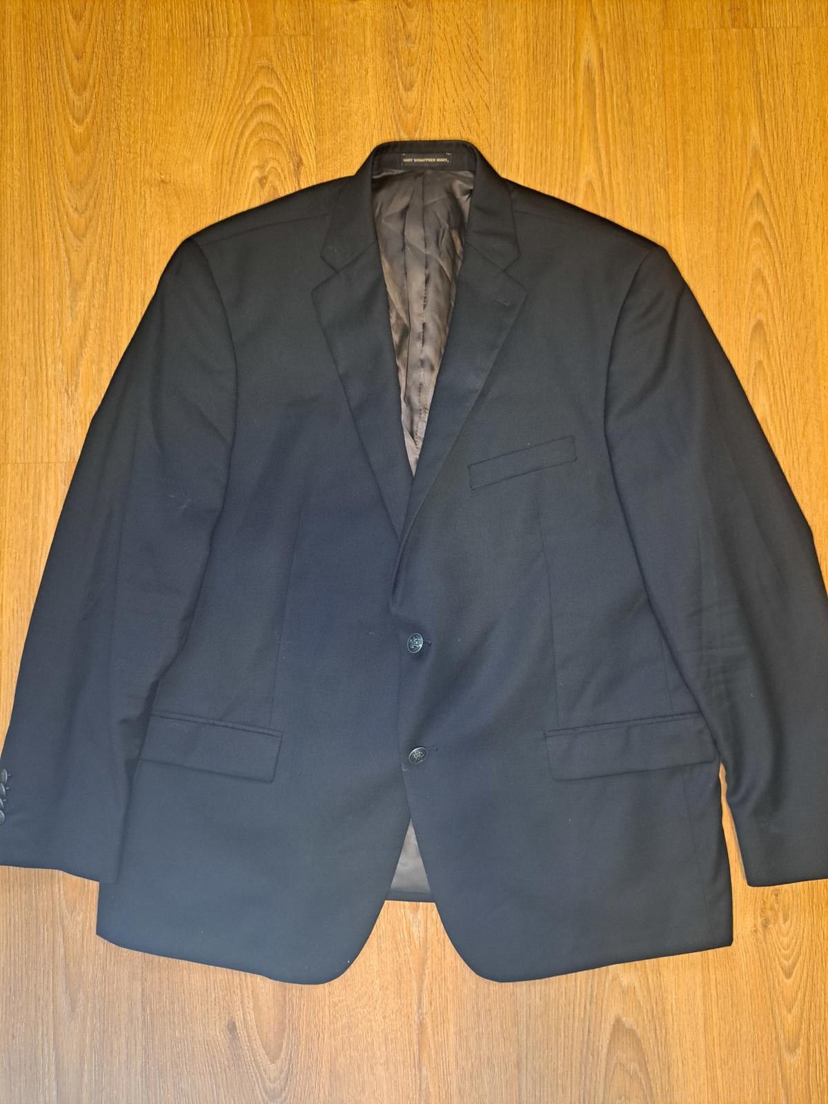 Hart Schaffner Marx Hart Schaffner Marx Blazer Mens 48R Gray Wool Silver Buttons Size 48R - 1 Thumbnail