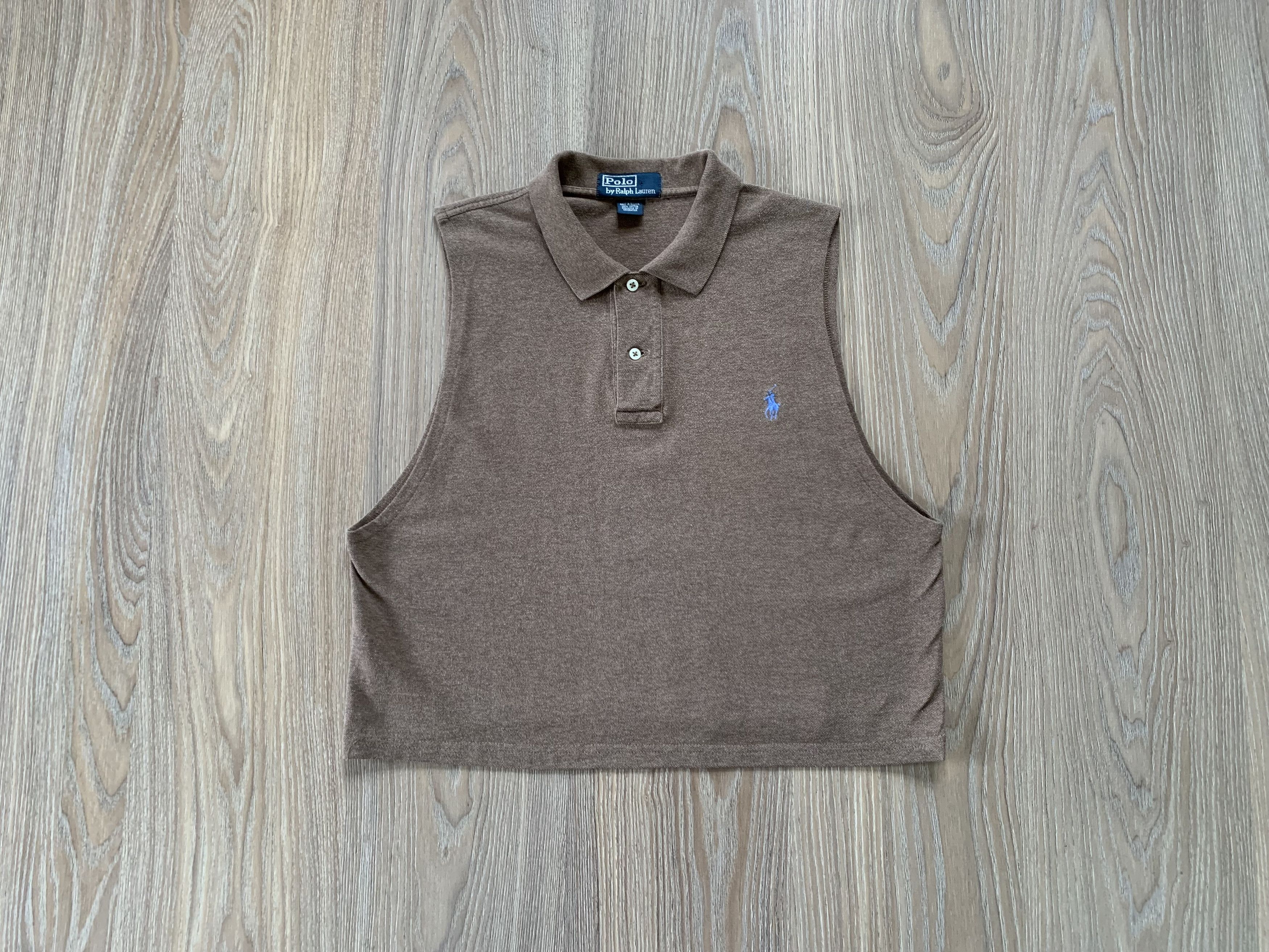 Polo Ralph Lauren Polo Ralph Lauren Brown Cotton Sleeveless Polo Shirt Size US L / EU 52-54 / 3 - 1 Thumbnail