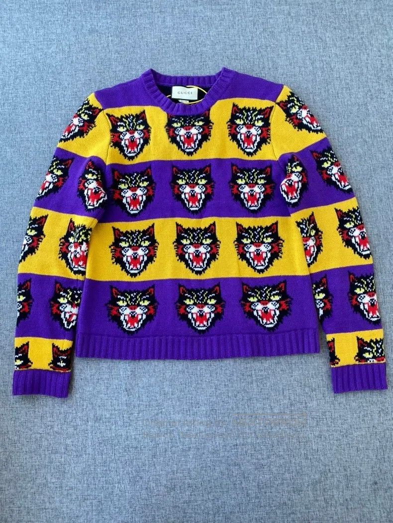 Gucci Gucci Animal pattern knitted sweater Size US L / EU 52-54 / 3 - 1 Thumbnail