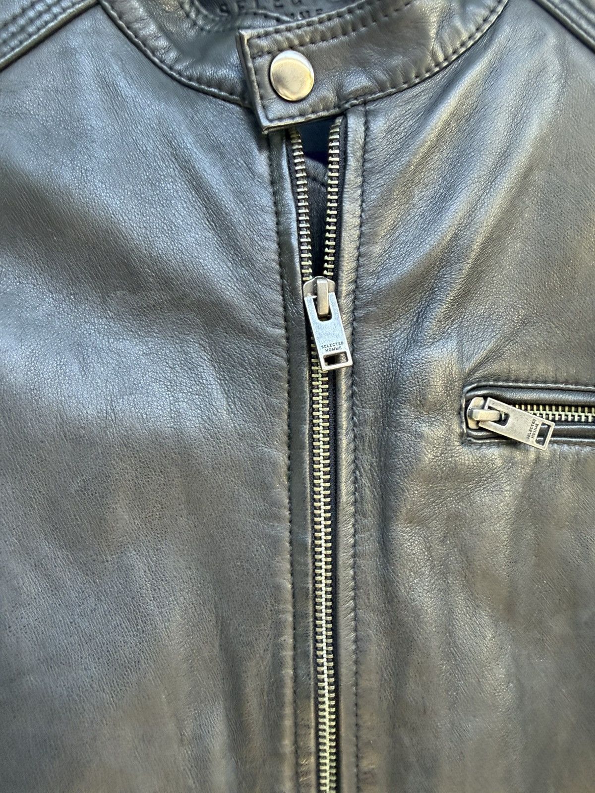 Selected Homme Selected Homme Black Leather Jacket M Size US L / EU 52-54 / 3 - 3 Thumbnail