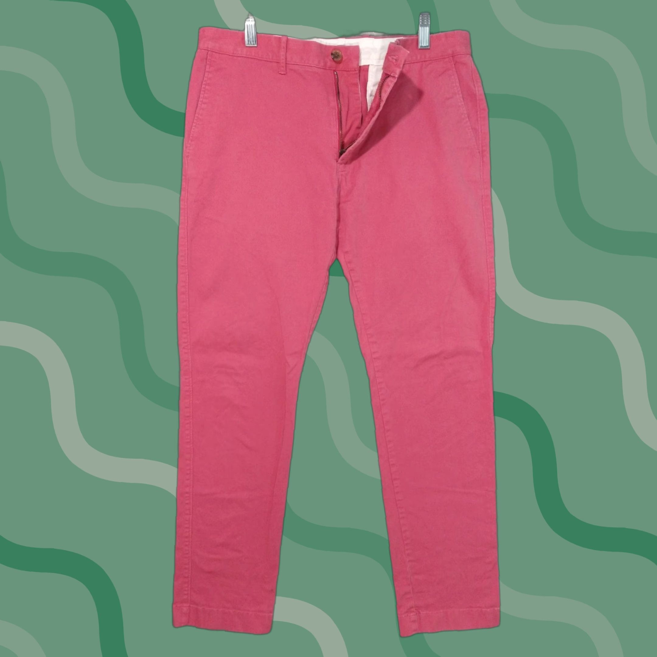 J.Crew J Crew Pants Mens 32x32 Pink Chino Flex Slim Cotton Flat Front Stretch Preppy Size US 32 / EU 48 - 1 Thumbnail