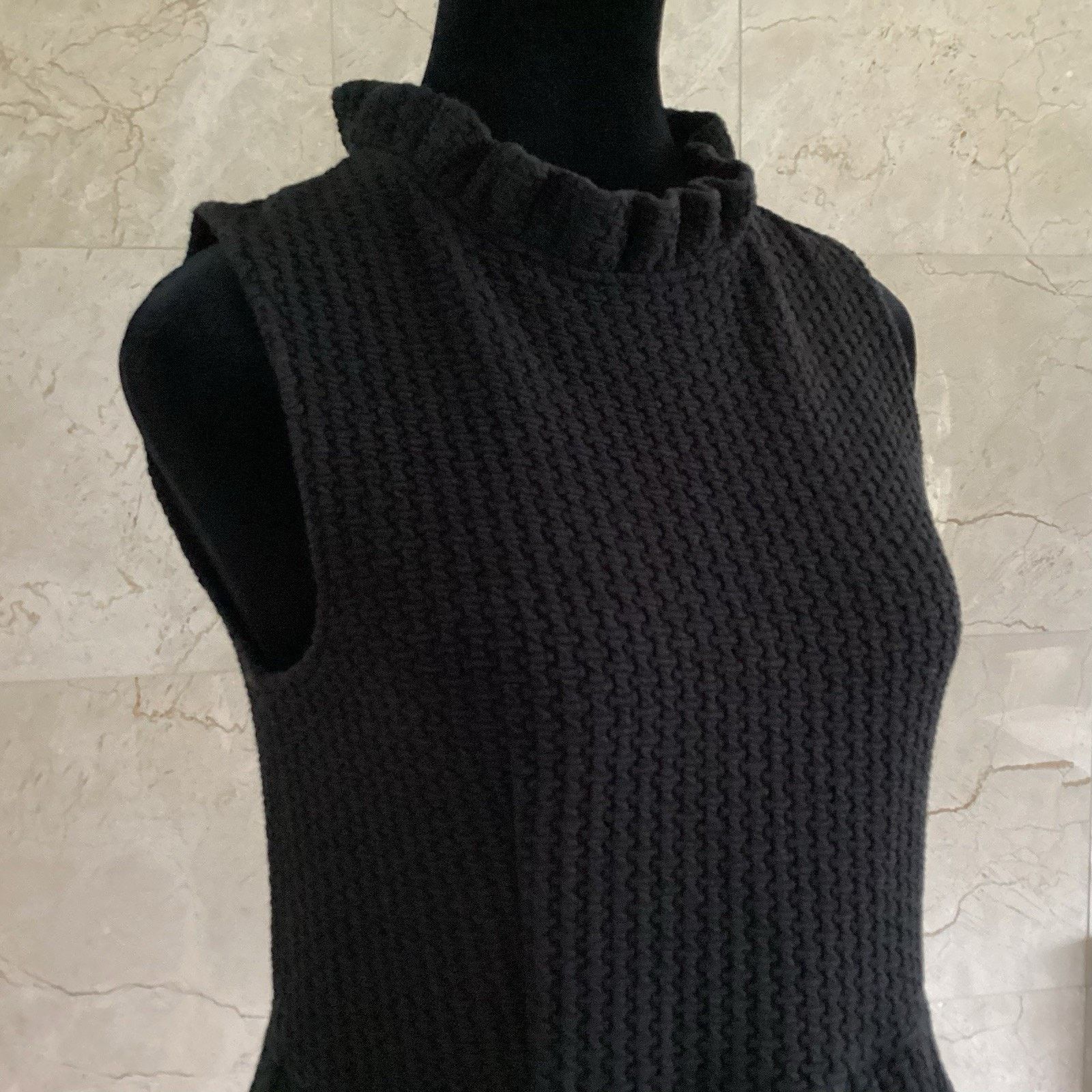 Ganni GANNI Pinnacle Mini Dress Medium Black Sleeveless Twee Size M / US 6-8 / IT 42-44 - 11 Thumbnail