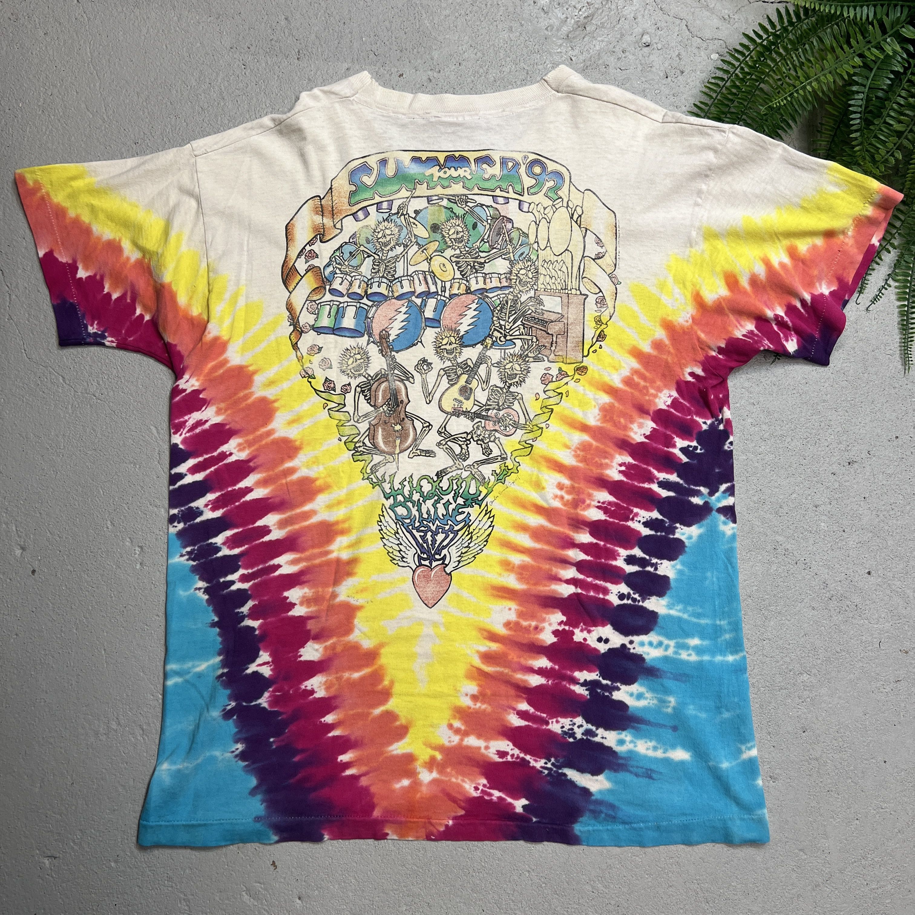 Grateful Dead × Vintage Grateful Dead 1992 Skeleton Holding Lightning Tie Dye Tee Size US XL / EU 56 / 4 - 4 Thumbnail