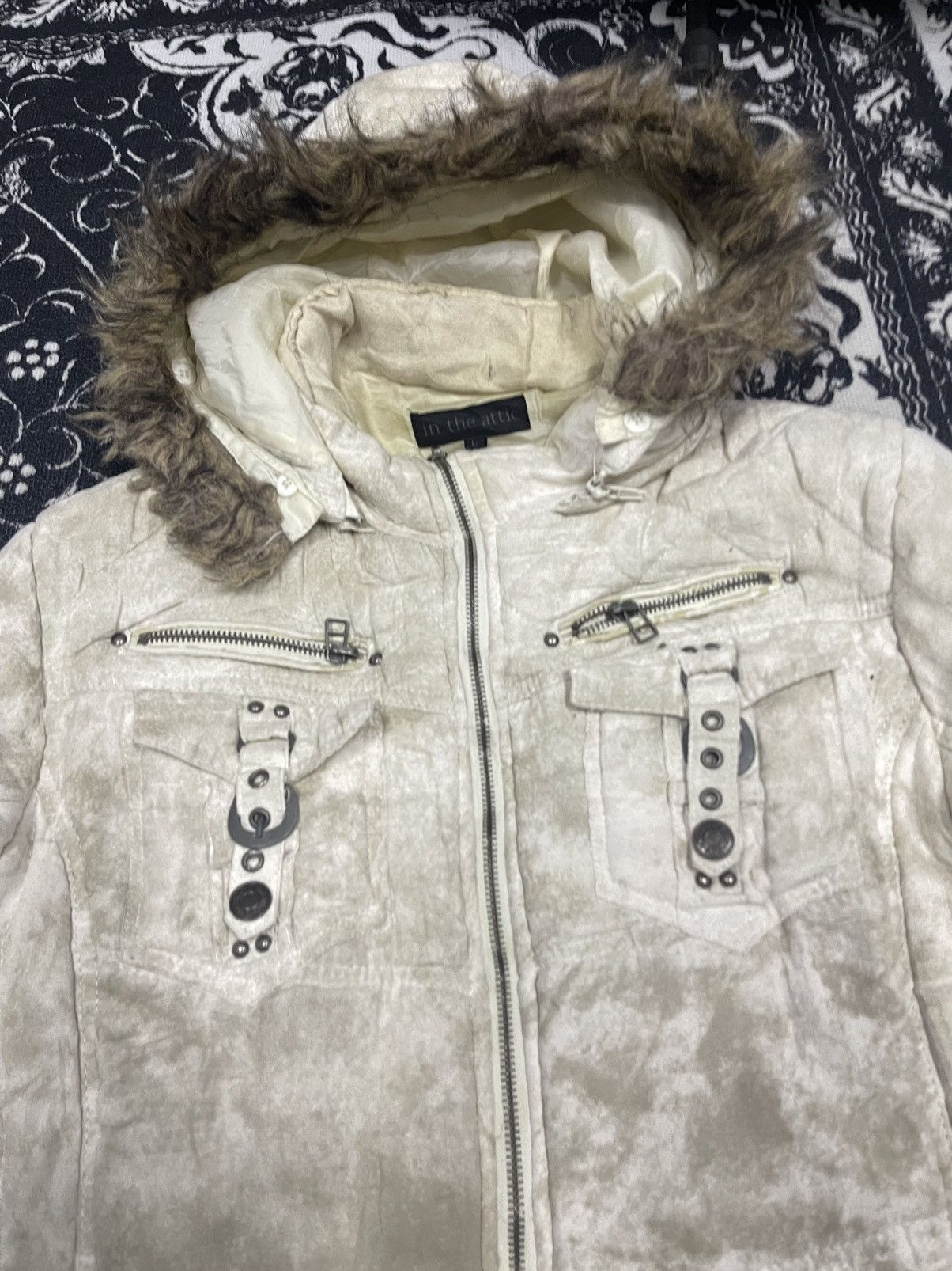 In The Attic 🔥2000s IN THE ATTIC JACKET TACTICAL JACKET FUR HOODIE Size US L / EU 52-54 / 3 - 6 Thumbnail