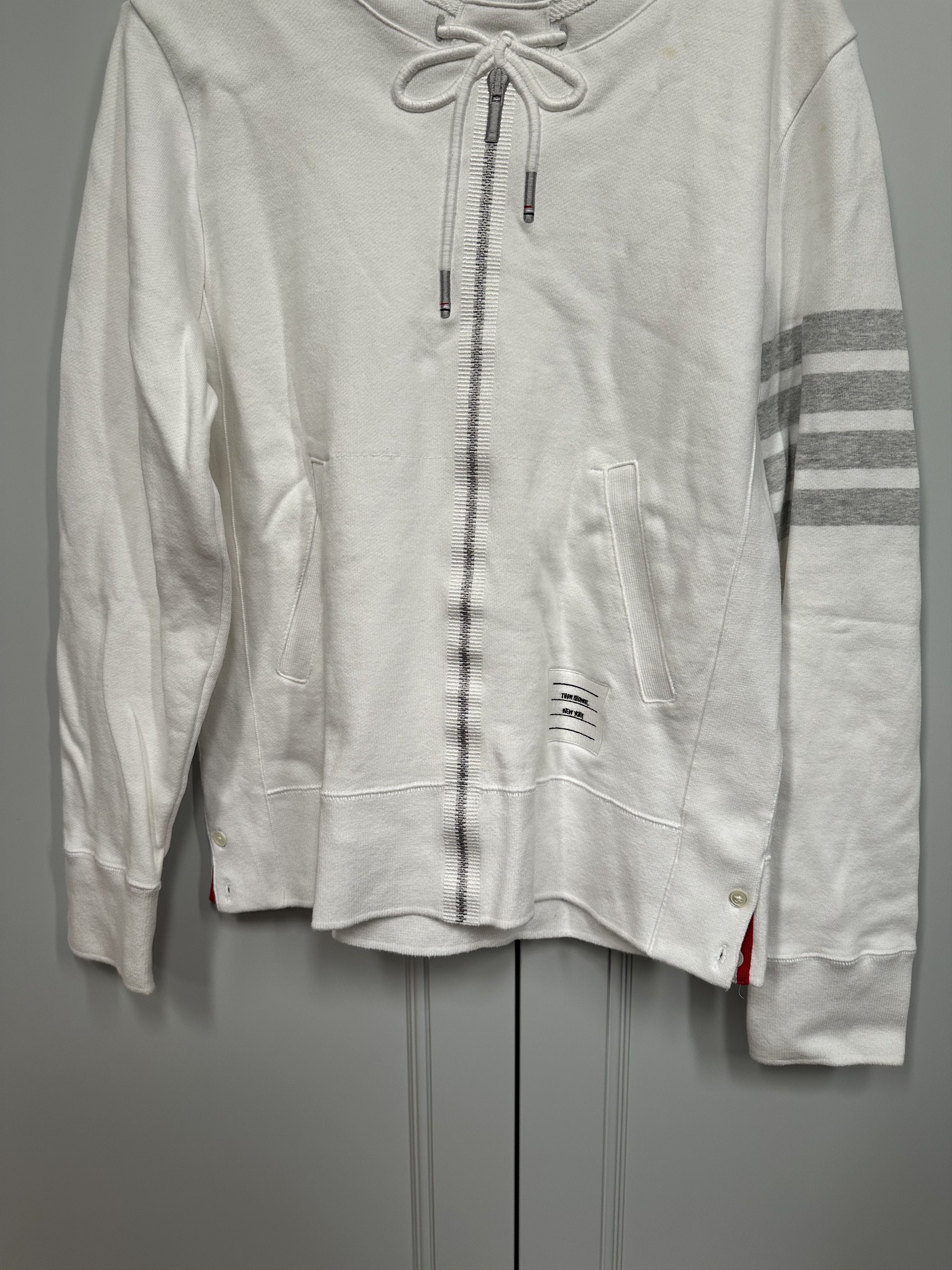 Thom Browne Thom Browne white four-bar sweatshirt Size M / US 6-8 / IT 42-44 - 6 Thumbnail