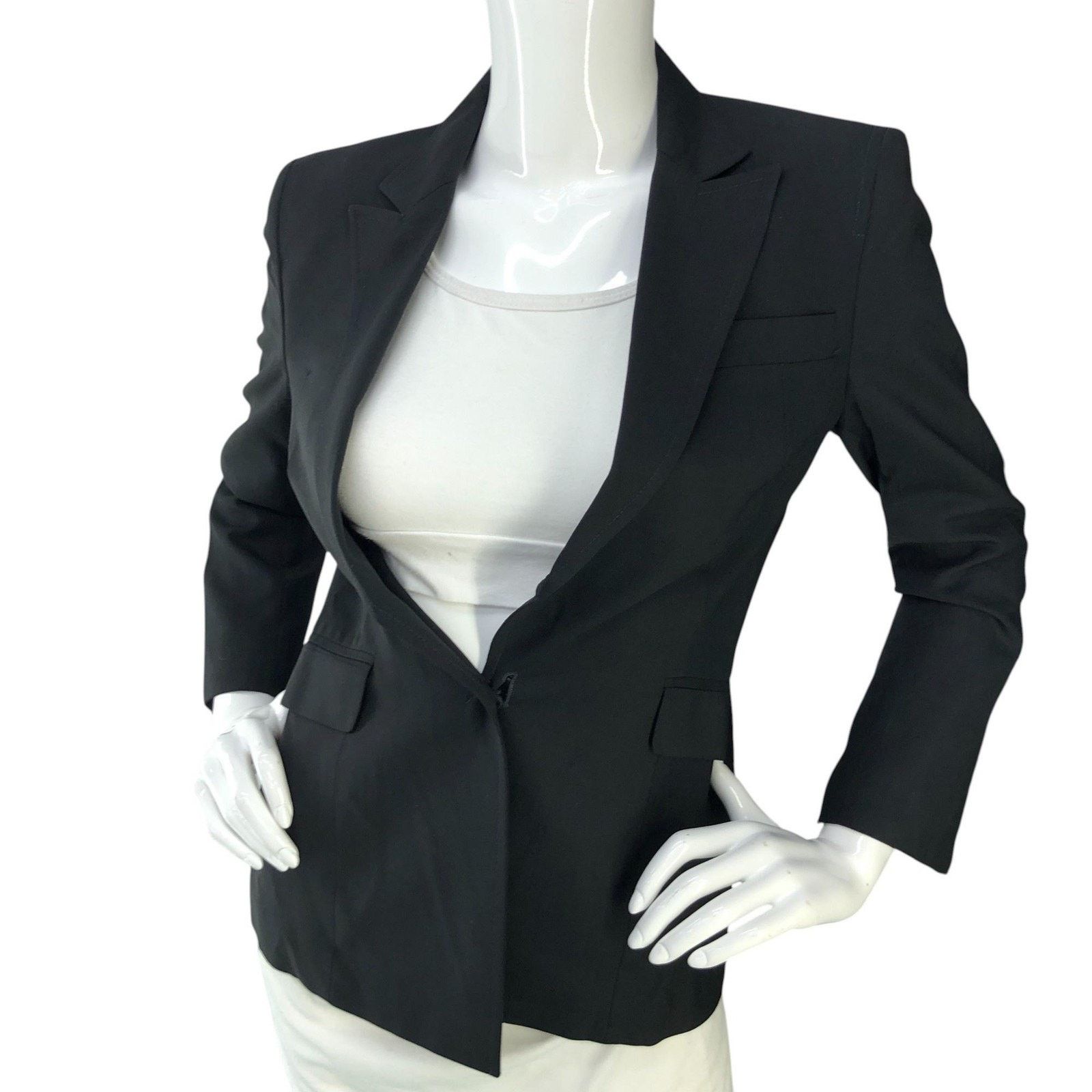 Costume National Costume National Blazer 40 Black Wool Tailored Italy Jacket Size S / US 4 / IT 40 - 1 Thumbnail