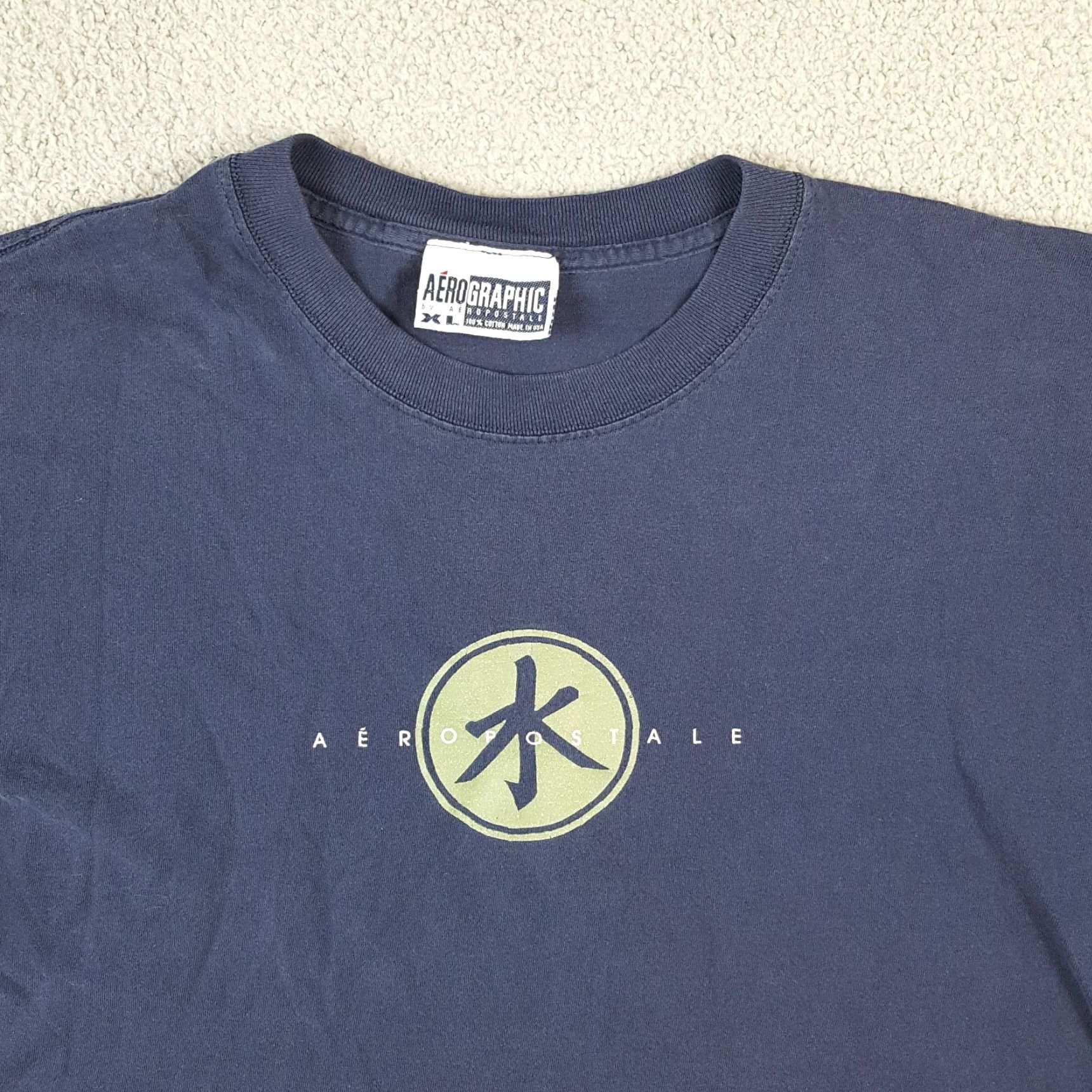 Vintage VINTAGE Aeropostale Y2K Chinese Water Logo T-Shirt Men's XL Blue Faded Grunge 90s Skater Size US XL / EU 56 / 4 - 2 Thumbnail