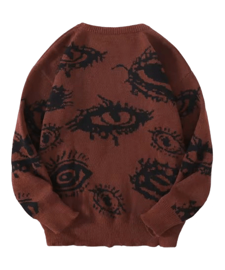 Vintage Streetwear Vintage Abstract Eyes Sweater Jacquard Knitwear Size US M / EU 48-50 / 2 - 3 Thumbnail