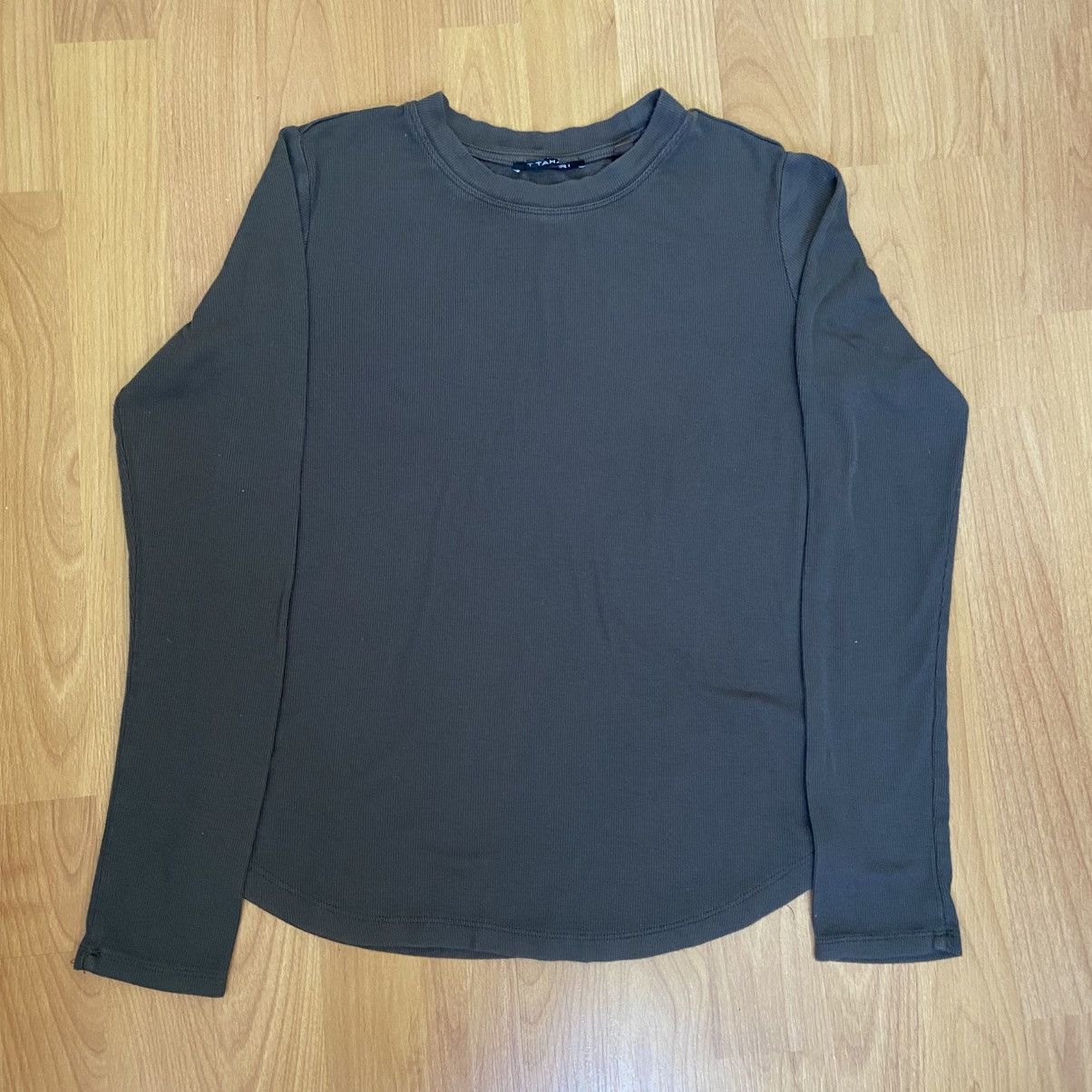 Elie Tahari Tahari Dark Green Ribbed Long Sleeve Shirt Women’s Medium Size M / US 6-8 / IT 42-44 - 1 Thumbnail