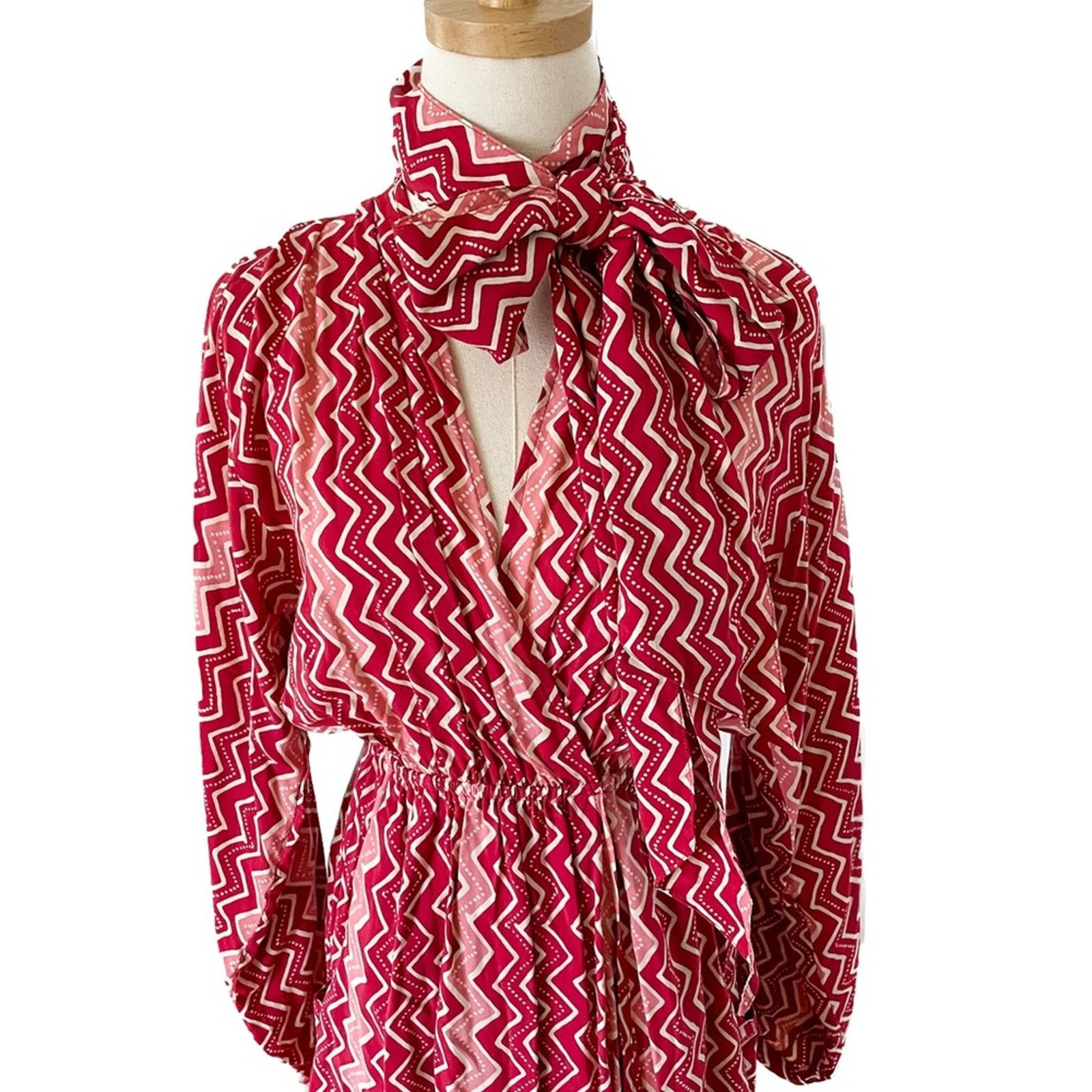 Natalie Martin Natalie Martin Nico L/S Mini batik long sleeve wrap dress M Size M / US 6-8 / IT 42-44 - 9 Thumbnail