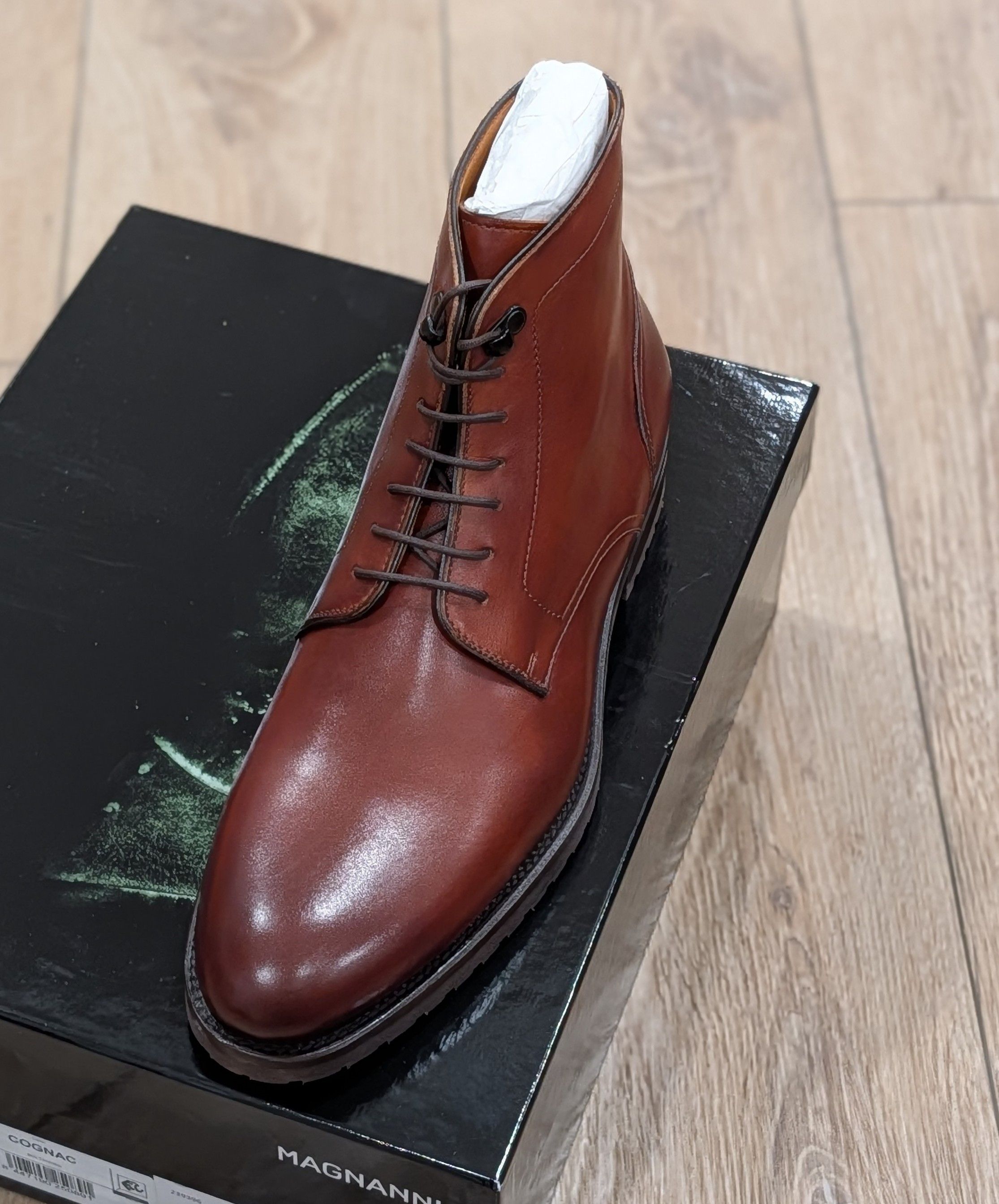 Magnanni Magnanni "Kam II" Lace Up Leather Boots Tobacco Cognac US 10 Size US 10 / EU 43 - 2 Thumbnail