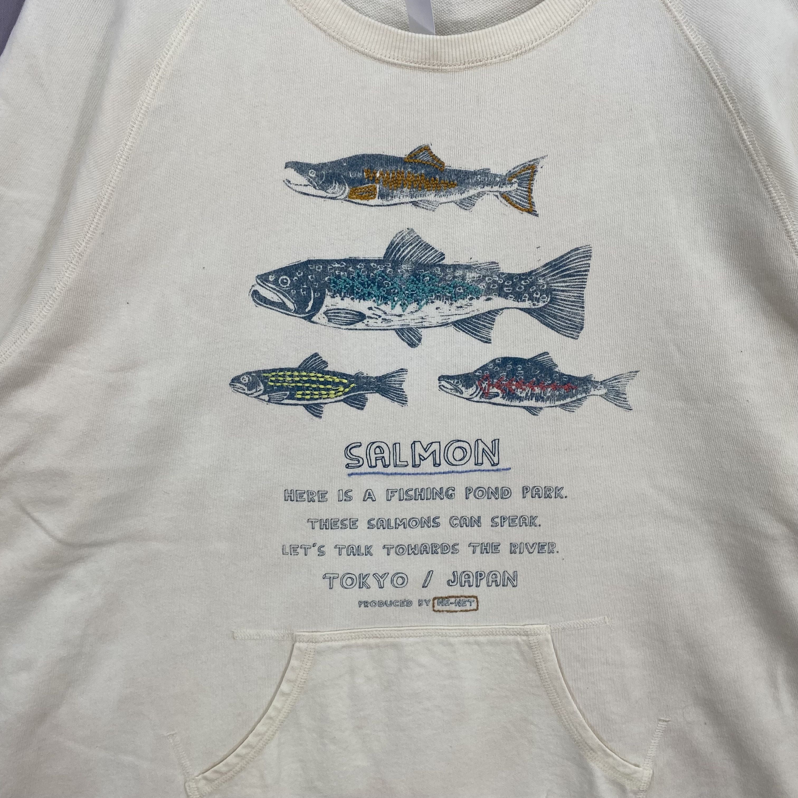 Issey Miyake Vintage Ne-net Sweater Japanese Designer Salmon Fish Print Size US L / EU 52-54 / 3 - 4 Thumbnail