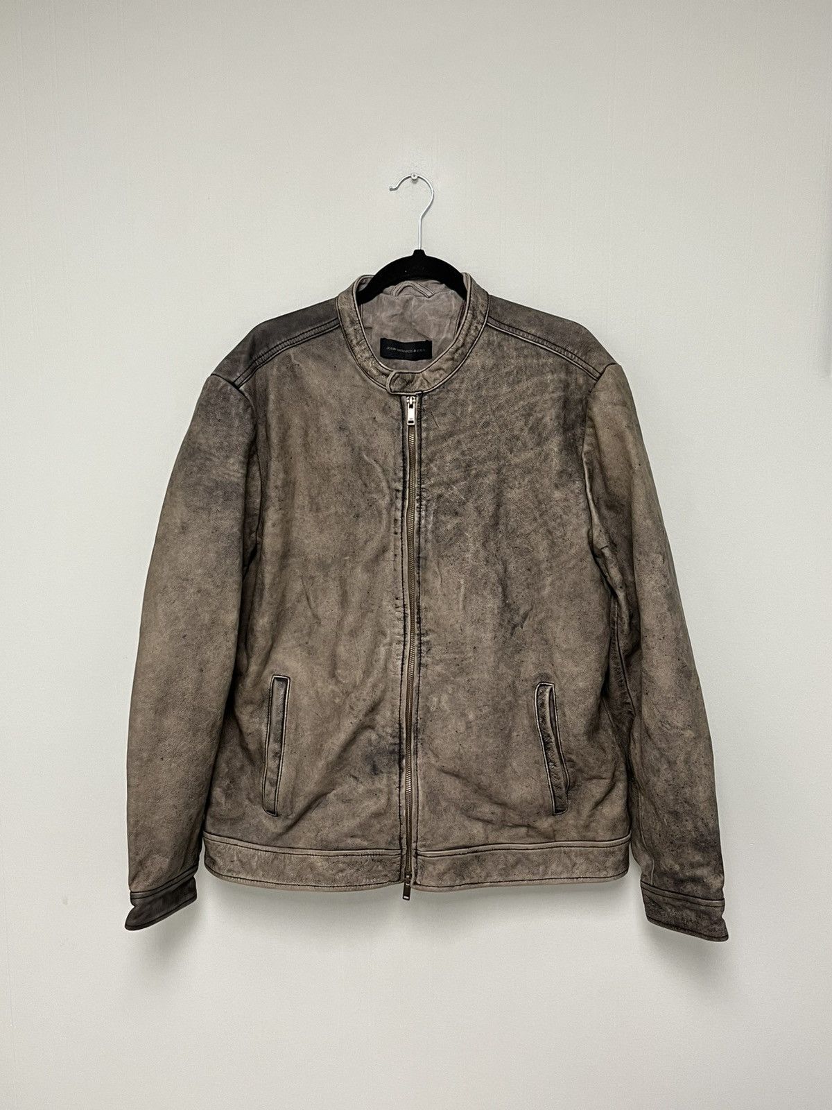 John Varvatos Dustin Distressed Leather Racer Jacket. XL Size US XL / EU 56 / 4 - 5 Thumbnail