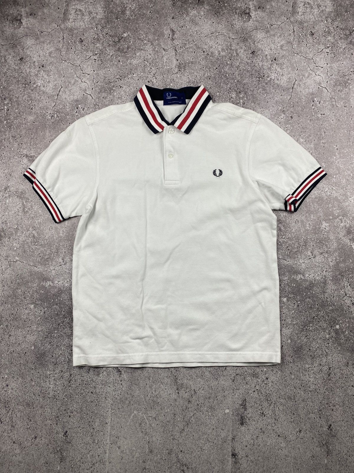 Fred Perry × Vintage Vintage Fred Perry striped white Mens Polo Shirt striped Size US S / EU 44-46 / 1 - 1 Thumbnail