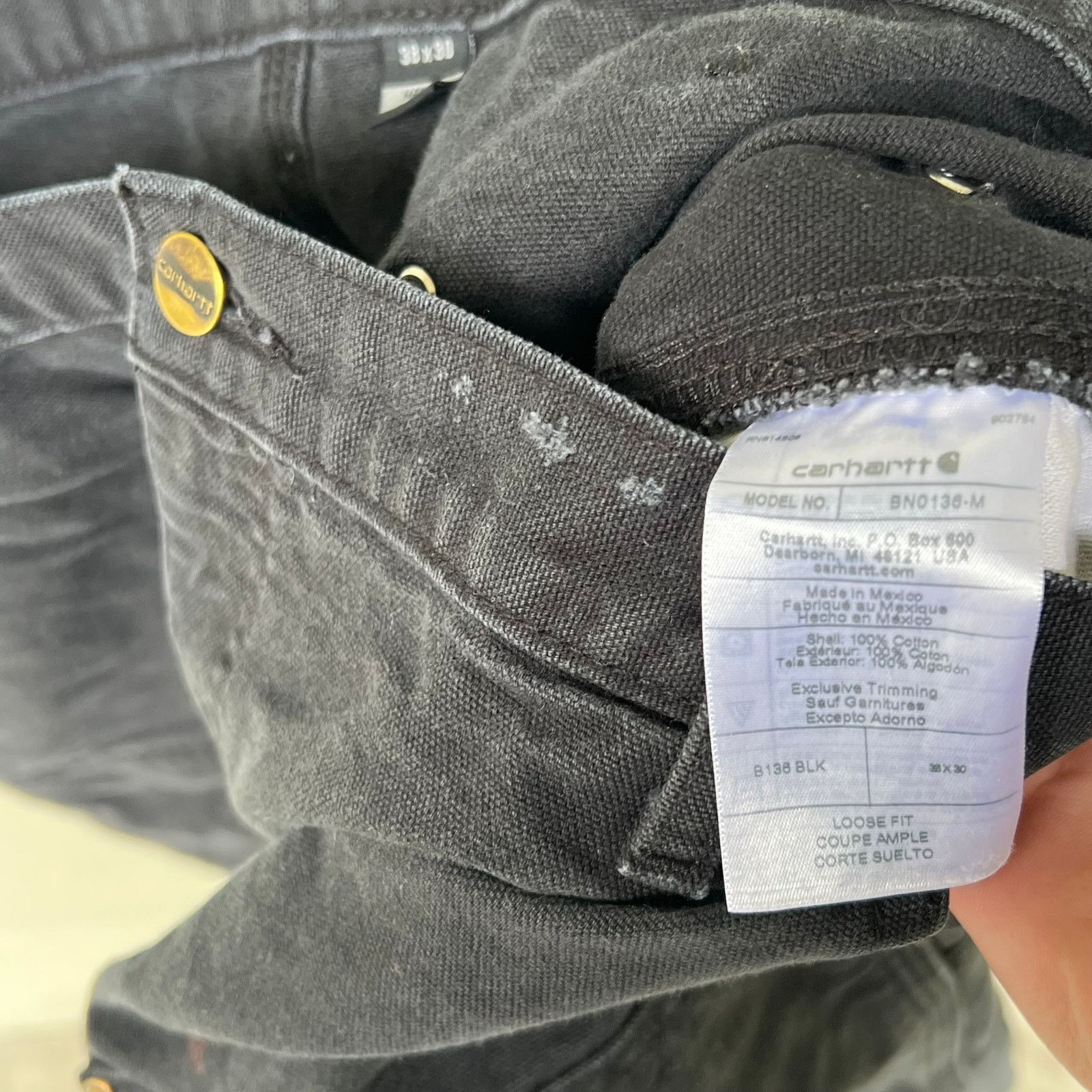 Carhartt × Vintage Carhartt black double knee work wear carpenter pants Size US 36 / EU 52 - 7 Thumbnail