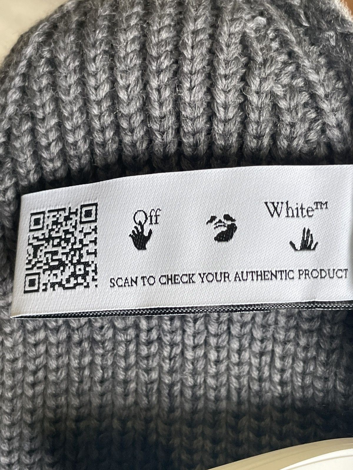 Off-White OFF WHITE Wool Embroidered Hand Logo Beanie Grey Size ONE SIZE - 4 Thumbnail