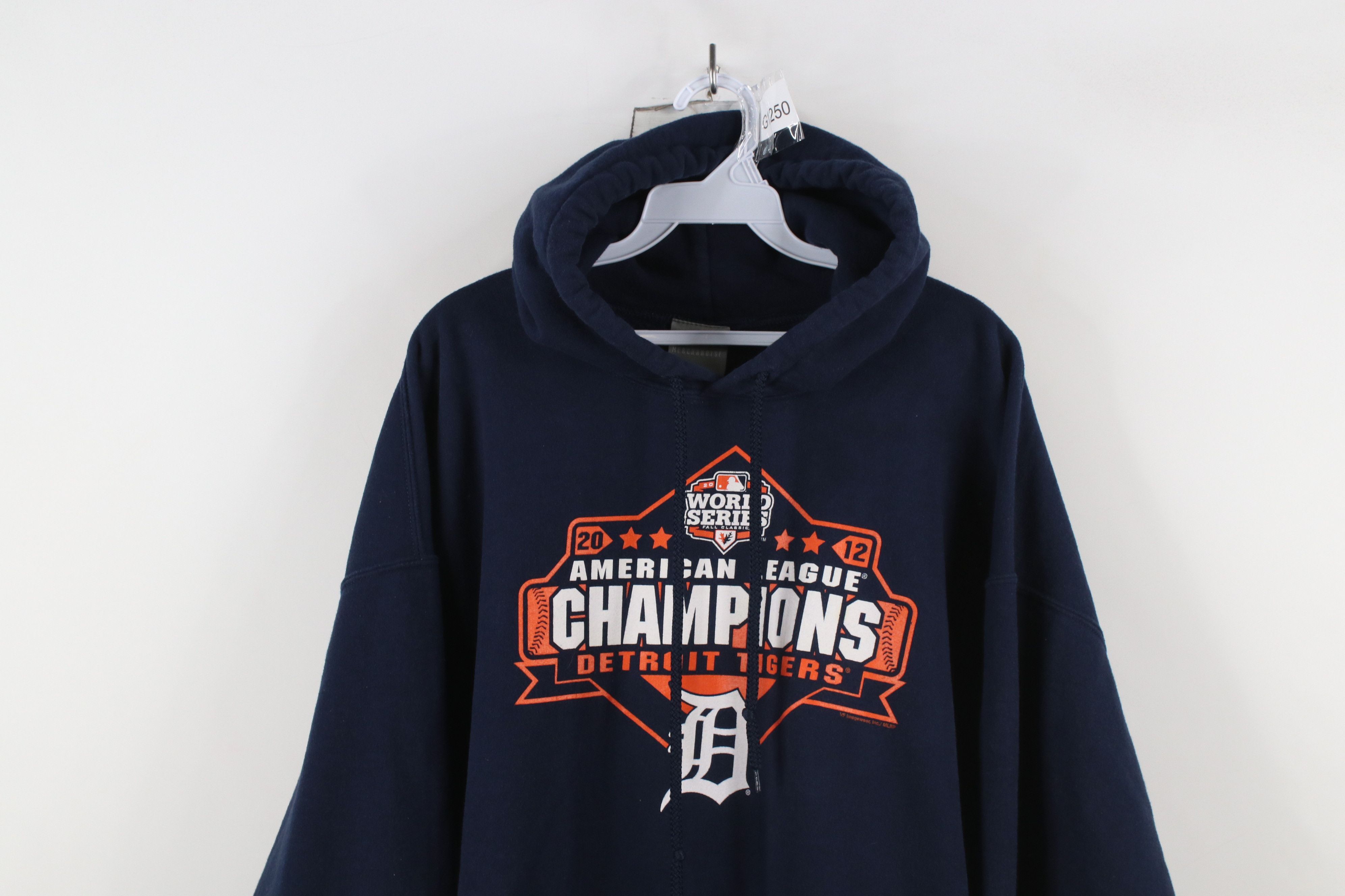 Vintage Vintage Y2K World Series Detroit Tigers Baseball Hoodie Blue Size US XL / EU 56 / 4 - 2 Thumbnail