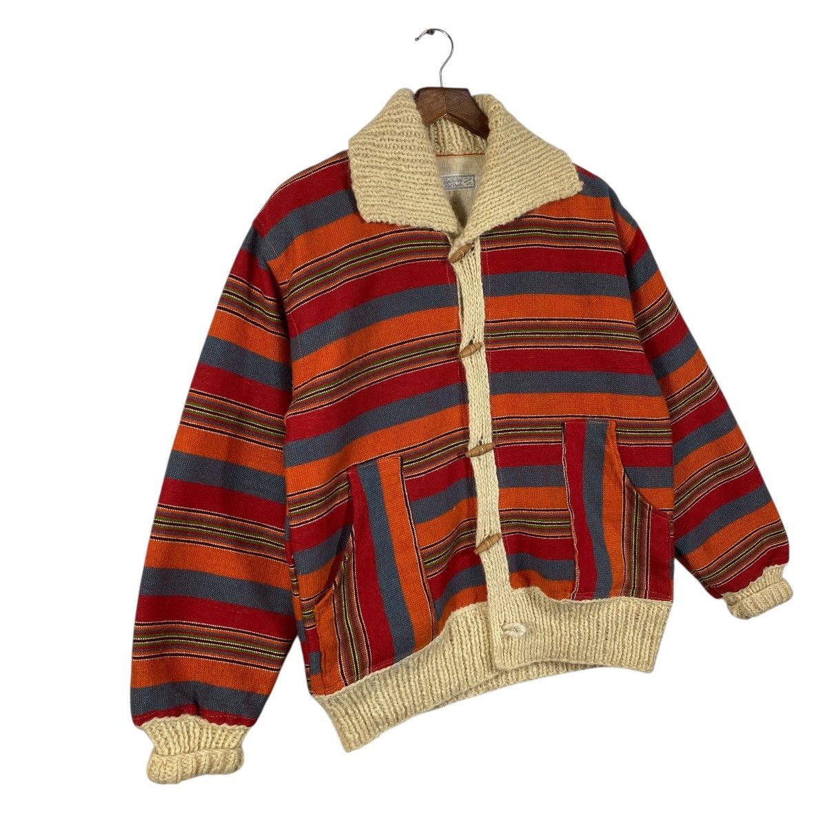 Vintage Vintage 70s Alex Baon Striped Wool Knit Jacket Size L Size US L / EU 52-54 / 3 - 3 Thumbnail