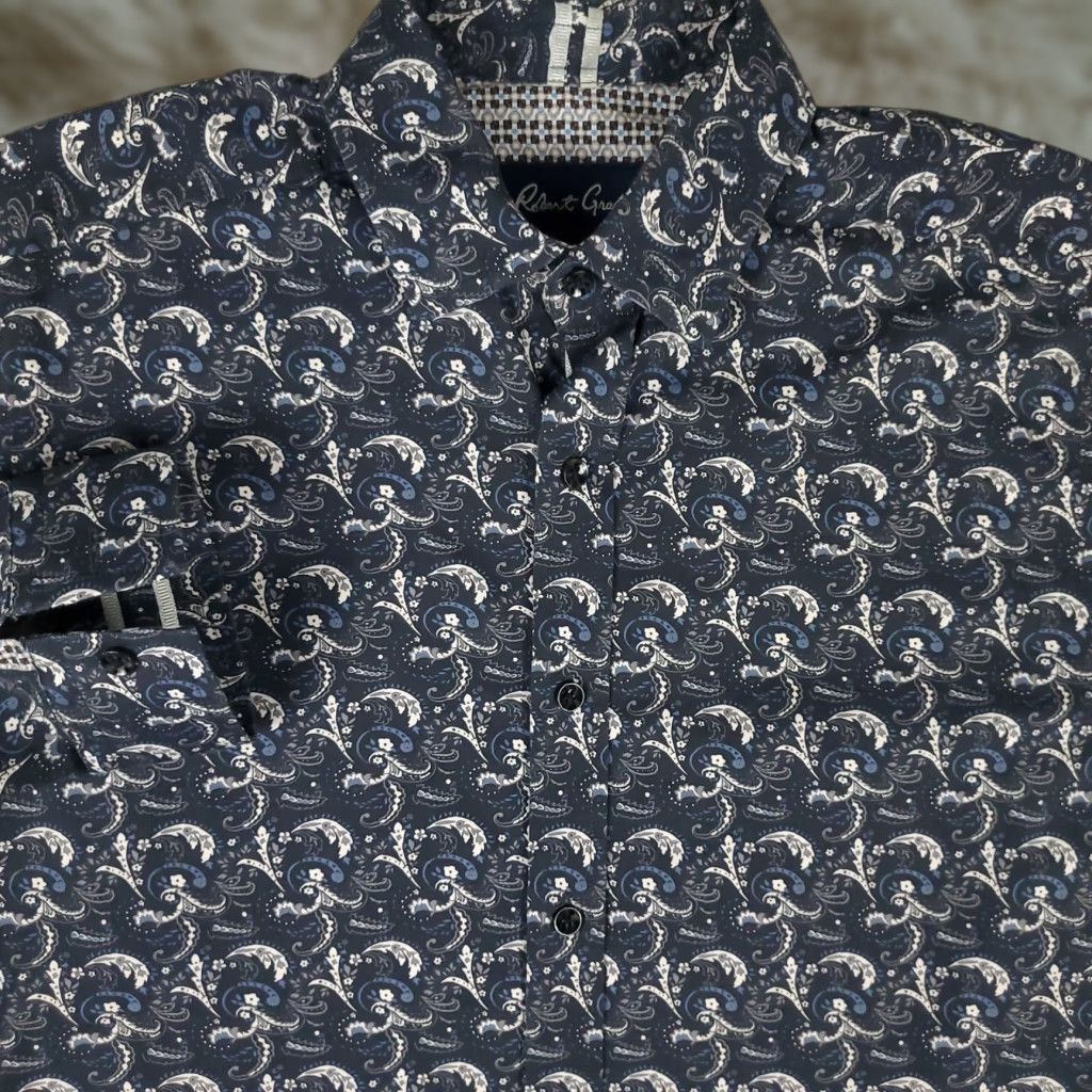 Robert Graham Robert Graham Shirt Mens M Blue Button-Up Long Sleeve Tailored Fit Casual Formal Modern Preppy 90s? (No, avoid guessing decade) Size US M / EU 48-50 / 2 - 1 Thumbnail