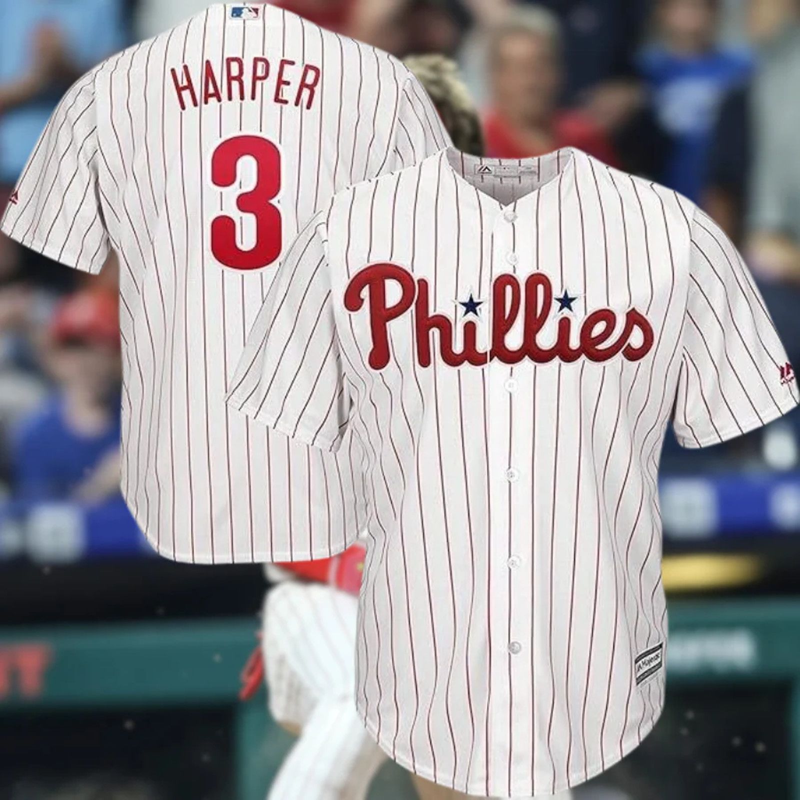 Majestic Philadelphia Phillies Bryce Harper Jersey Sz 2XL Majestic Size US XXL / EU 58 / 5 - 1 Thumbnail