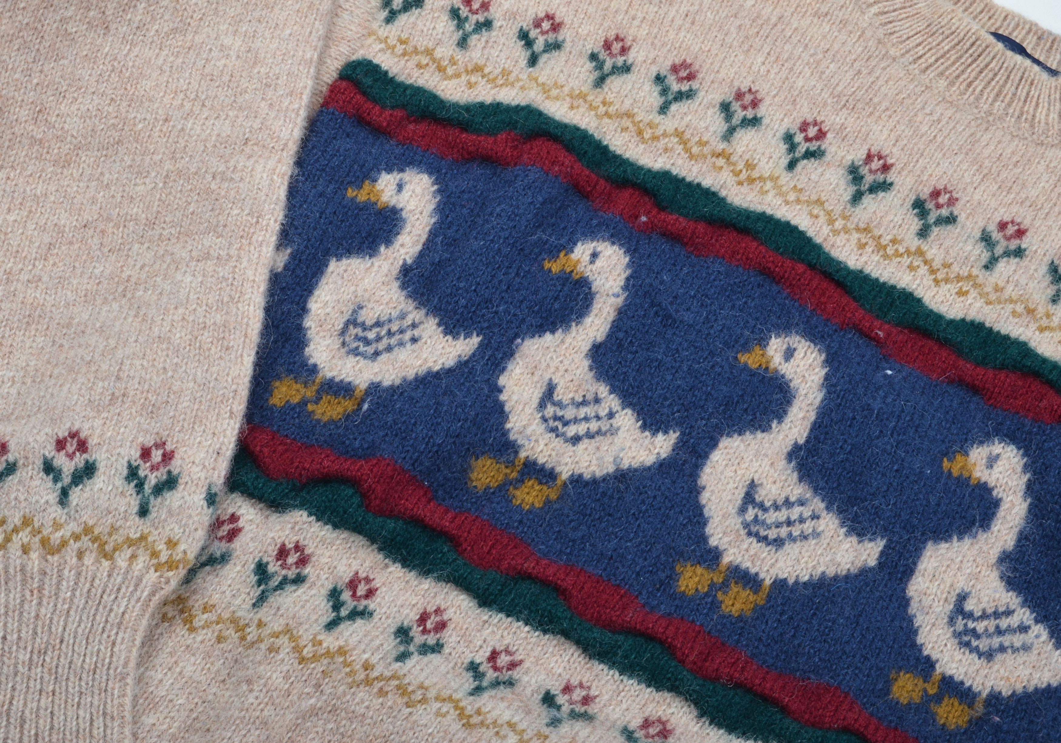 Vintage Vntg Tulchan 90's Goose Knit Wool Cottagecore Cozy Sweater Size M / US 6-8 / IT 42-44 - 7 Thumbnail