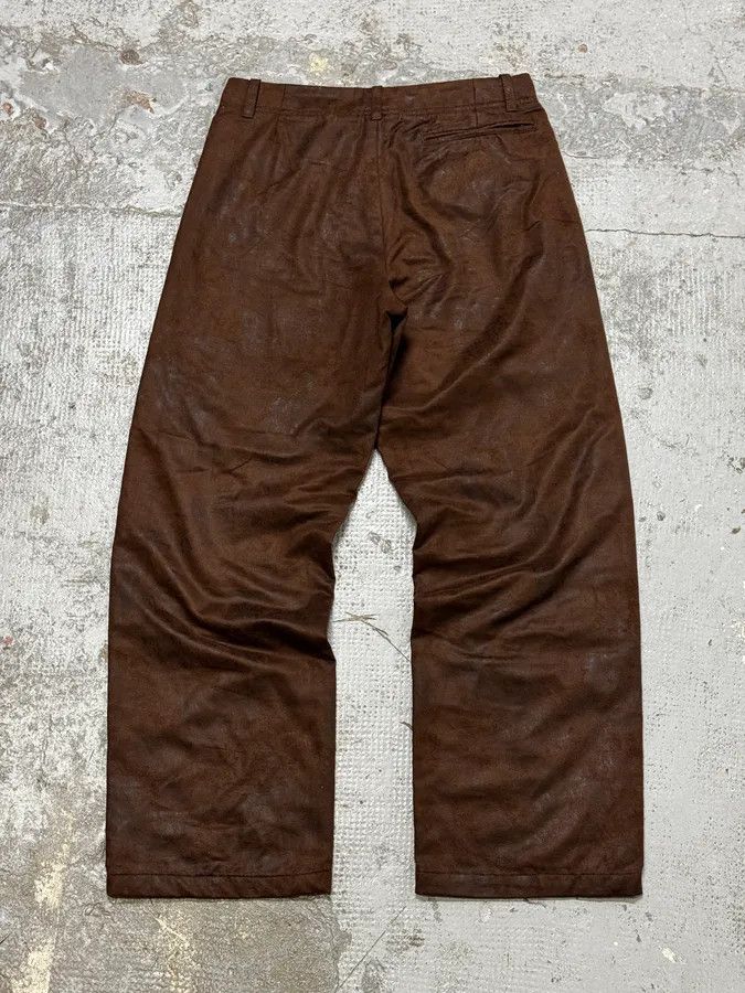 Emporio Armani 1990s Emporio Armani Brown Irregular Leather Large Pants Size US 32 / EU 48 - 5 Thumbnail