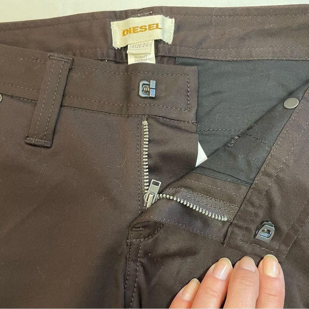 Diesel NWT New Diesel Straight Leg Cotton Brown Pants Size 24 Size 24" / US 00 / IT 34 - 5 Thumbnail