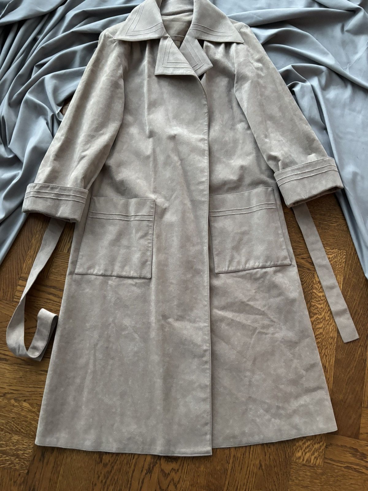 Holt Renfrew × Vintage 1970s Ultrasuede Trench Coat Vintage Holtz Renfrew Duster Size M / US 6-8 / IT 42-44 - 9 Thumbnail