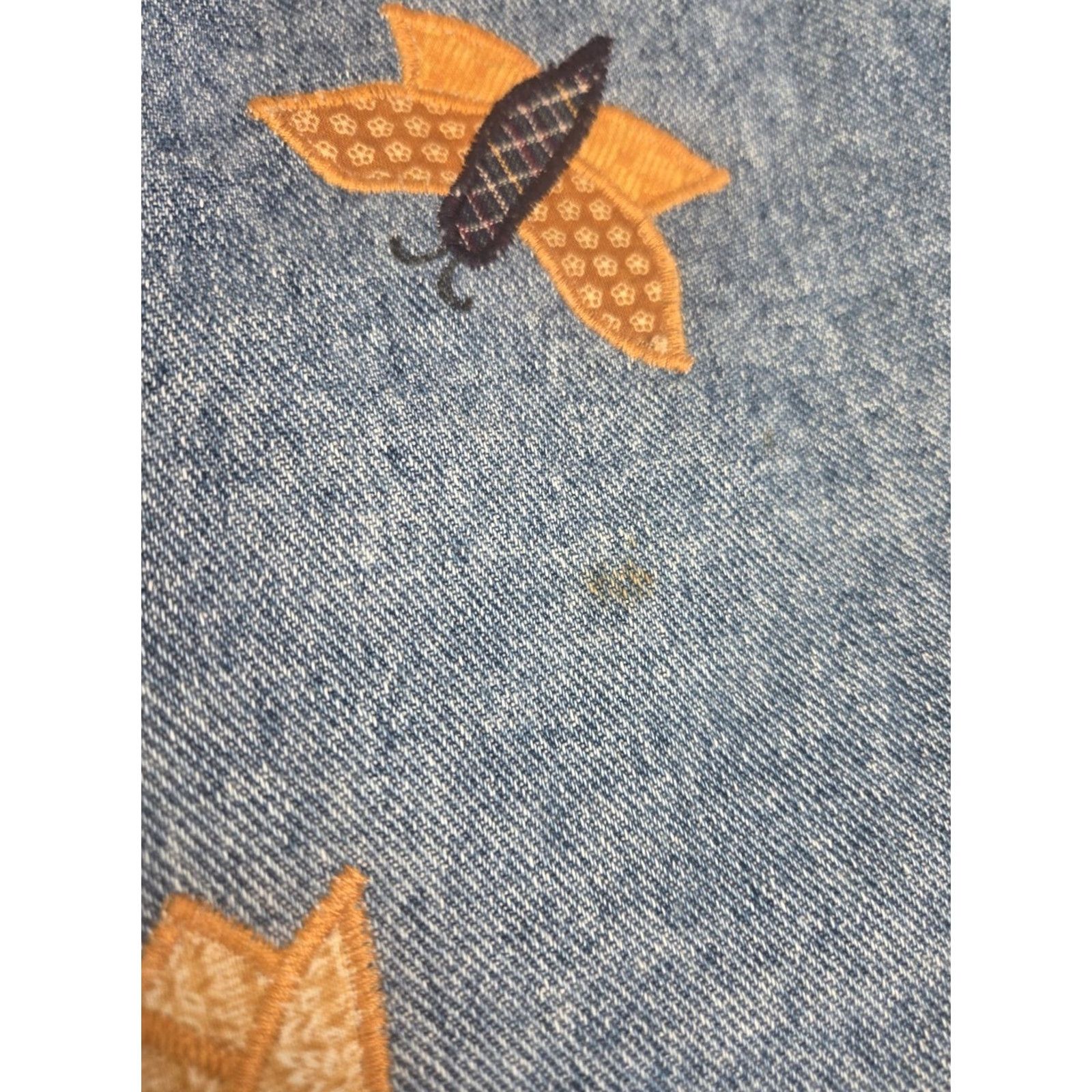 Denime VINTAGE Sun Belt Designs Jacket Womens M Denim Solid Mid-Length Blue Collared Pockets Embroidered Animals Outdoor Size M / US 6-8 / IT 42-44 - 6 Thumbnail