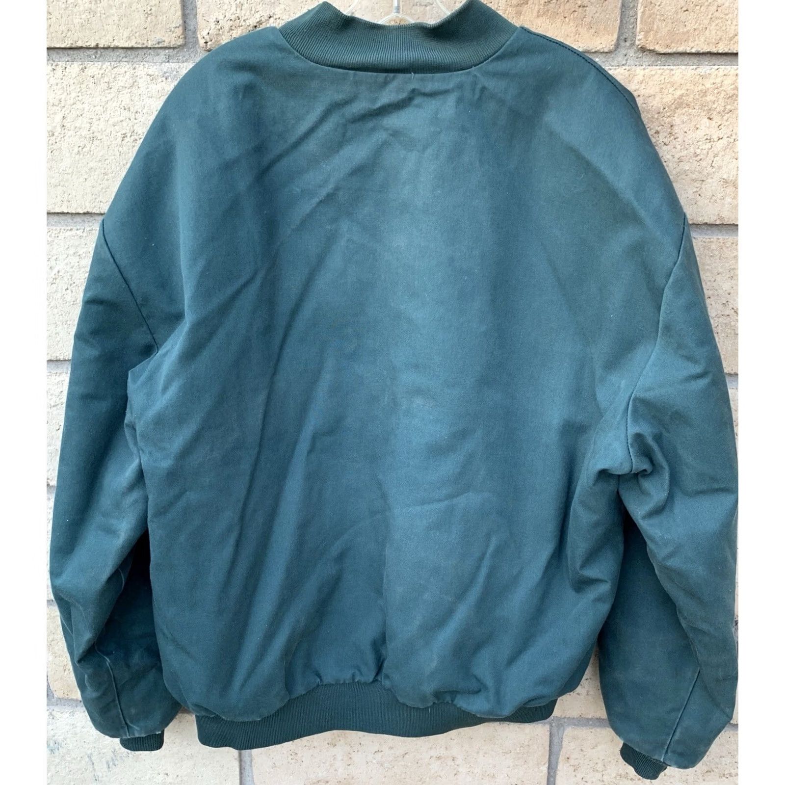 Red Kap VINTAGE Red Kap Work Jacket Worn Talon Zipper The Name Charles Green 2XL Reg Green Jacket Mens Bomber Full Zip Lined Pockets USA Made Size US XXL / EU 58 / 5 - 5 Thumbnail