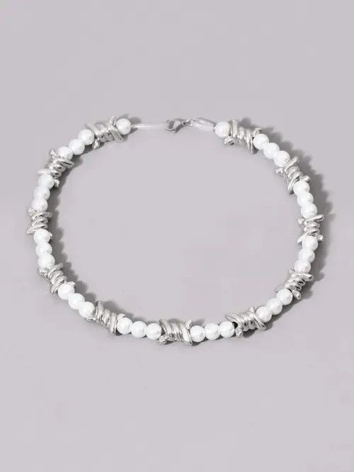 Jewelry × Vintage Retro Punk Necklace Pearl Choker Size ONE SIZE - 2 Thumbnail