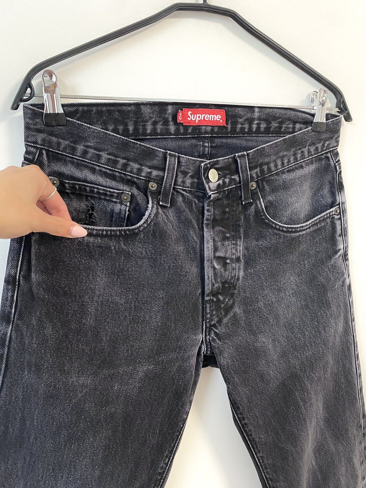 Supreme Supreme Dark Grey Cotton Slim Jeans Size:30 Size US 30 / EU 46 - 2 Thumbnail