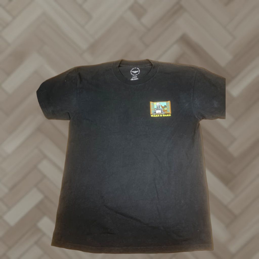 Vintage VINTAGE Last Call Co Graphic T Shirt Wake & Bake 420 Mens L Black Casual #9228 Size US L / EU 52-54 / 3 - 1 Thumbnail