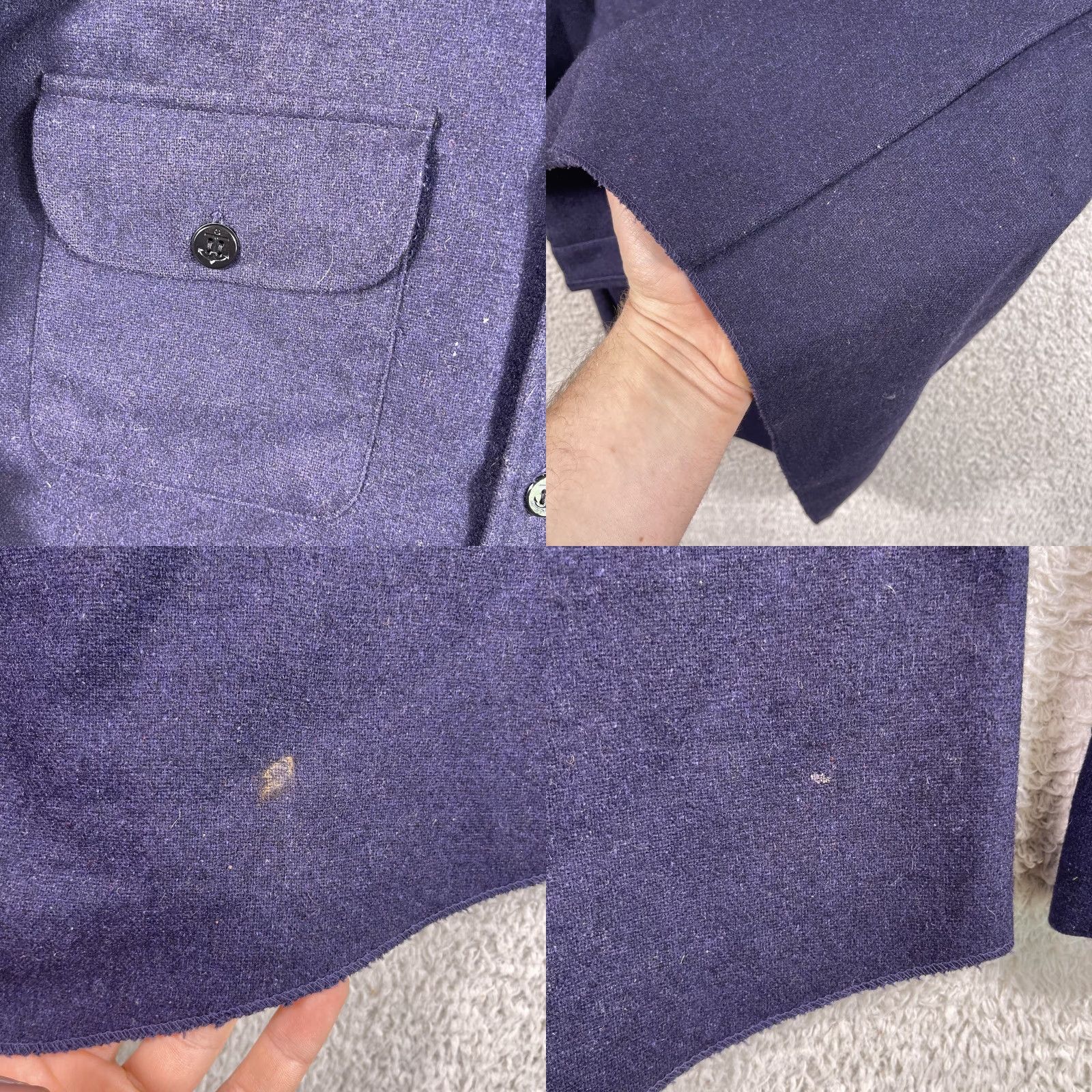 Vintage VINTAGE Unbranded CPO Flannel Shirt Men’s Medium 15-15.5 Navy Blue Military 60's Wool 70's Button-Up 60s Wool Flannel Pockets Size US M / EU 48-50 / 2 - 9 Thumbnail