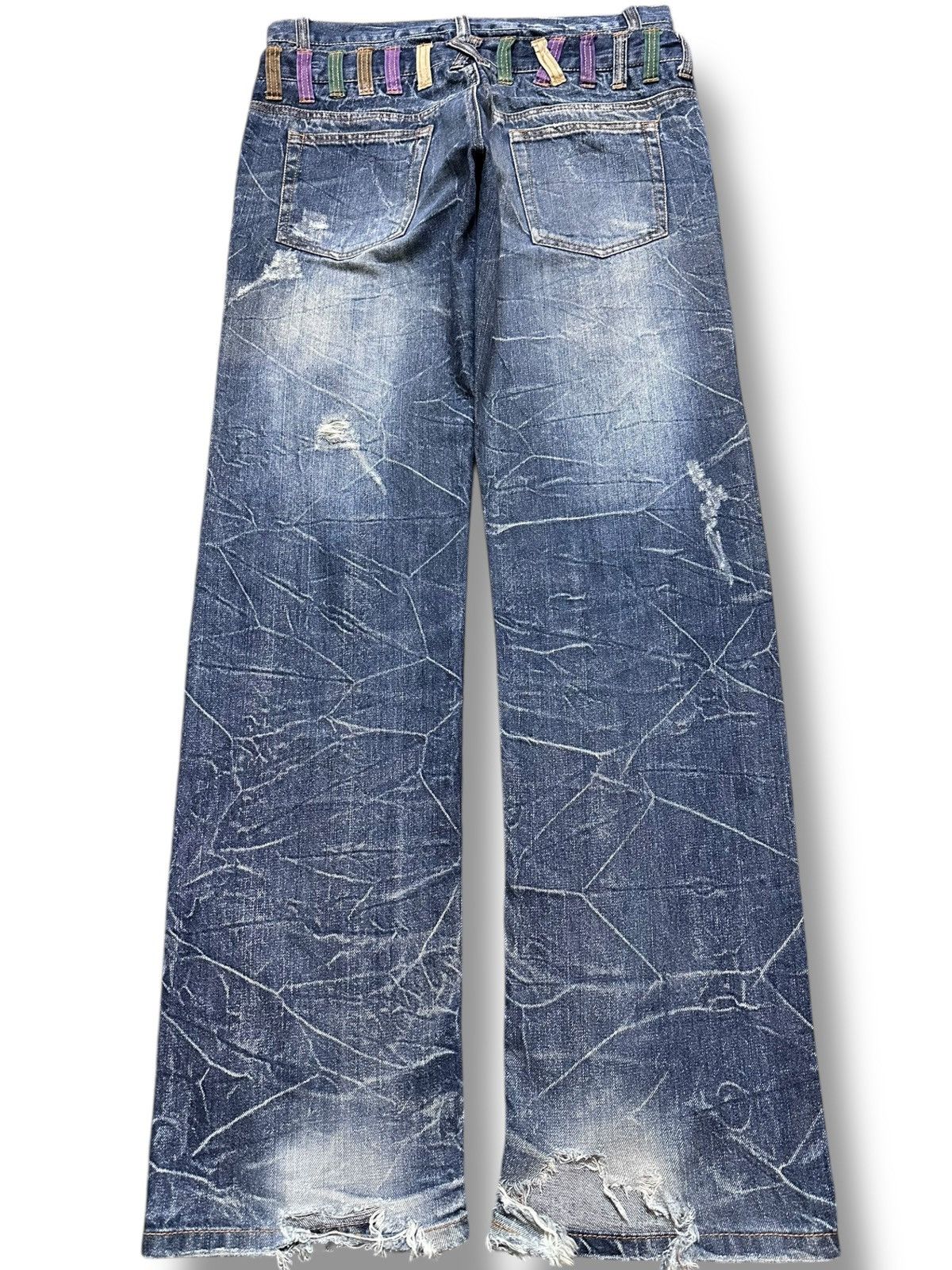 Hysteric Glamour Vintage Nylaus Clothing Double Waist Honeycomb Grunge Denim Size US 33 - 8 Thumbnail